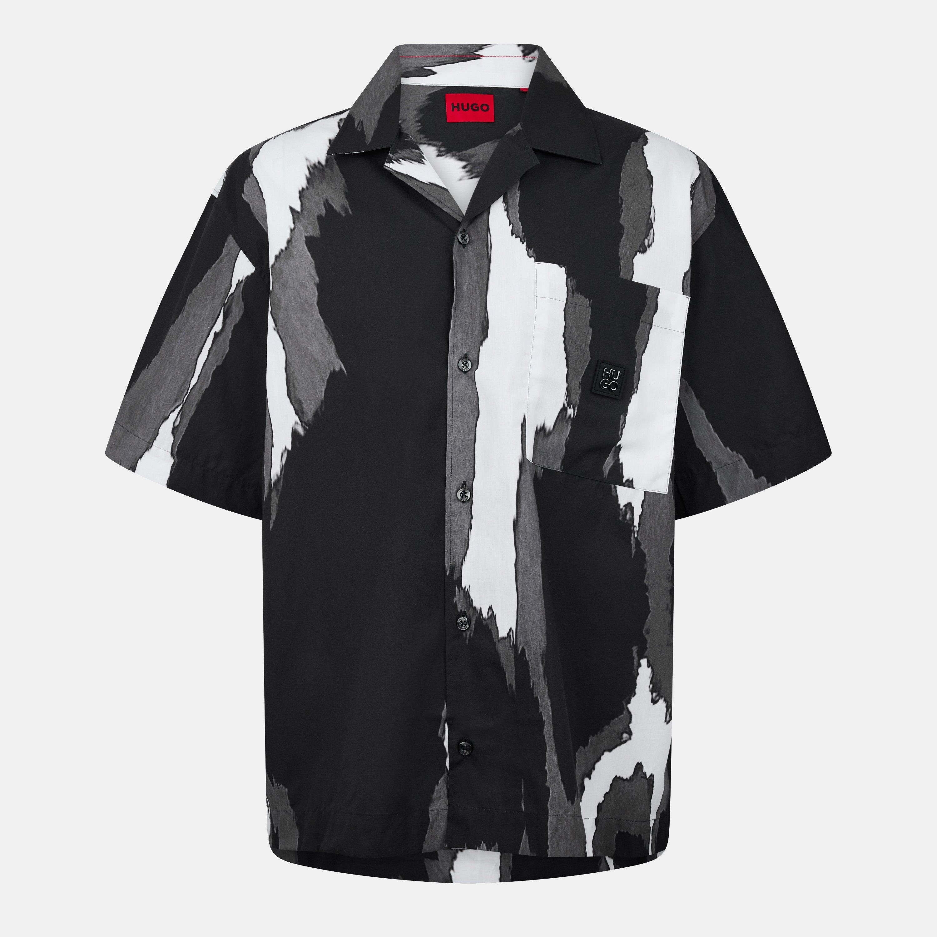 Grey 966 - Hugo - Men's Egeeno Short-Sleeve Patterned Shirt - 1