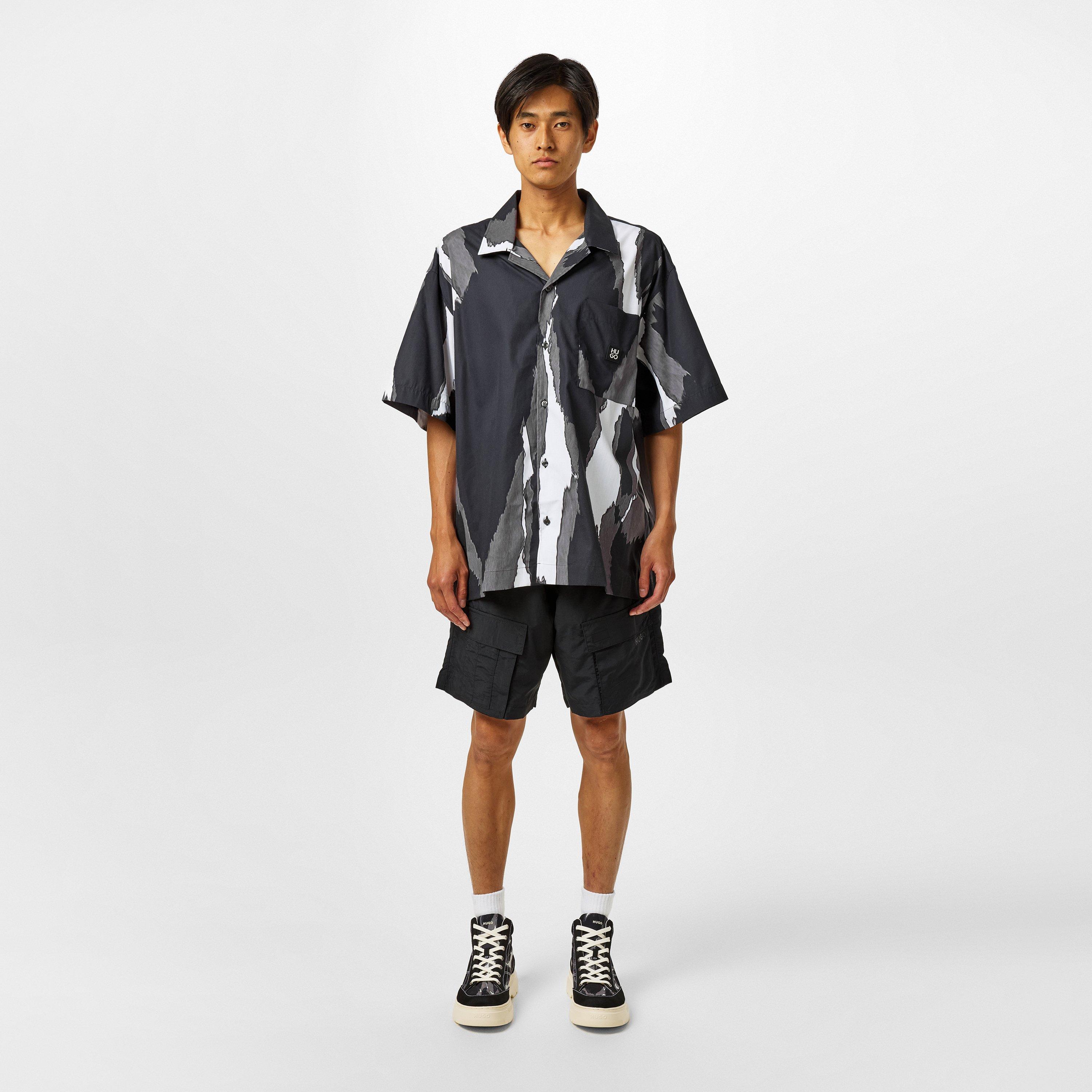 Grey 966 - Hugo - Men's Egeeno Short-Sleeve Patterned Shirt - 5