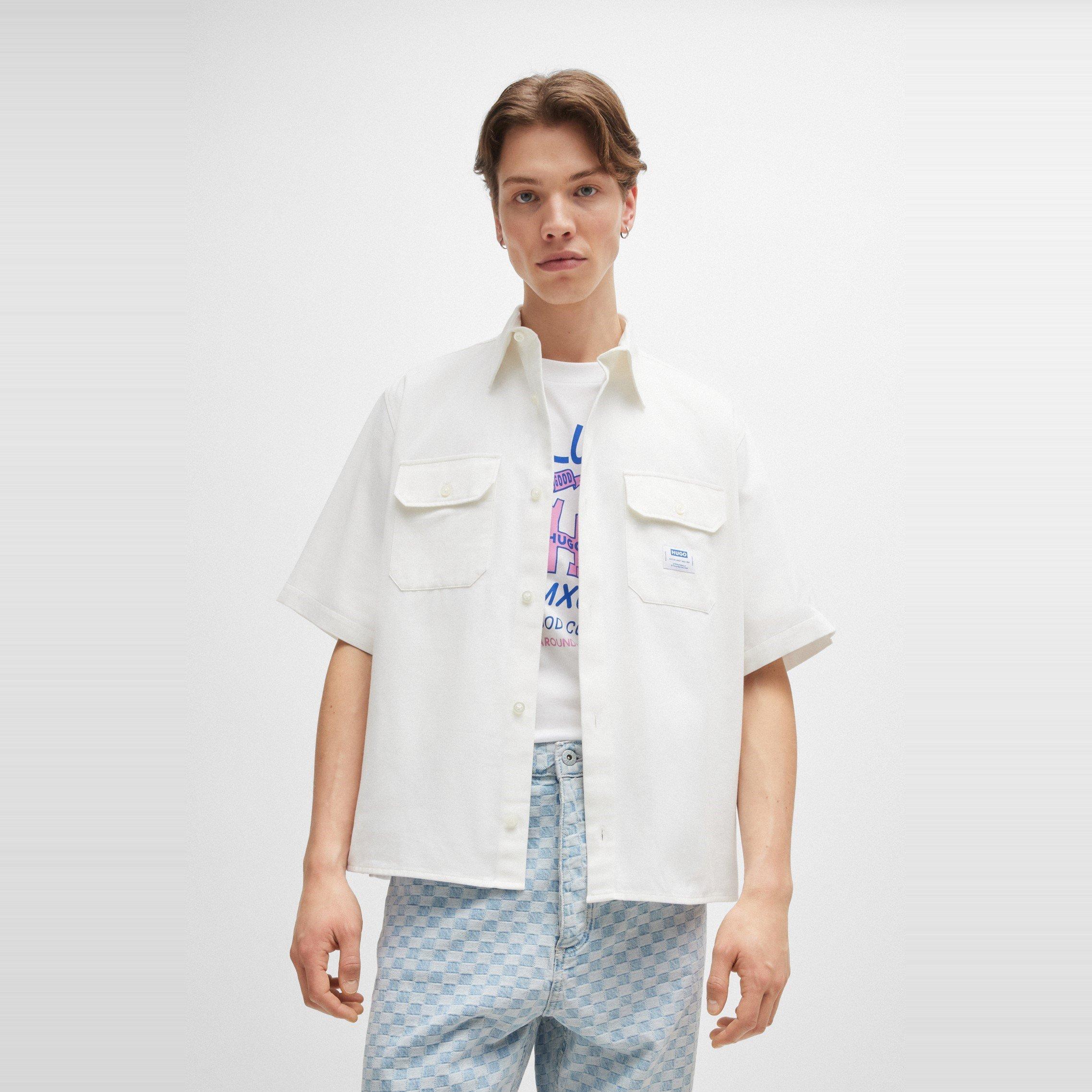 Open White - Hugo - Men's Ekyno Short-Sleeve Plain Shirt - 2