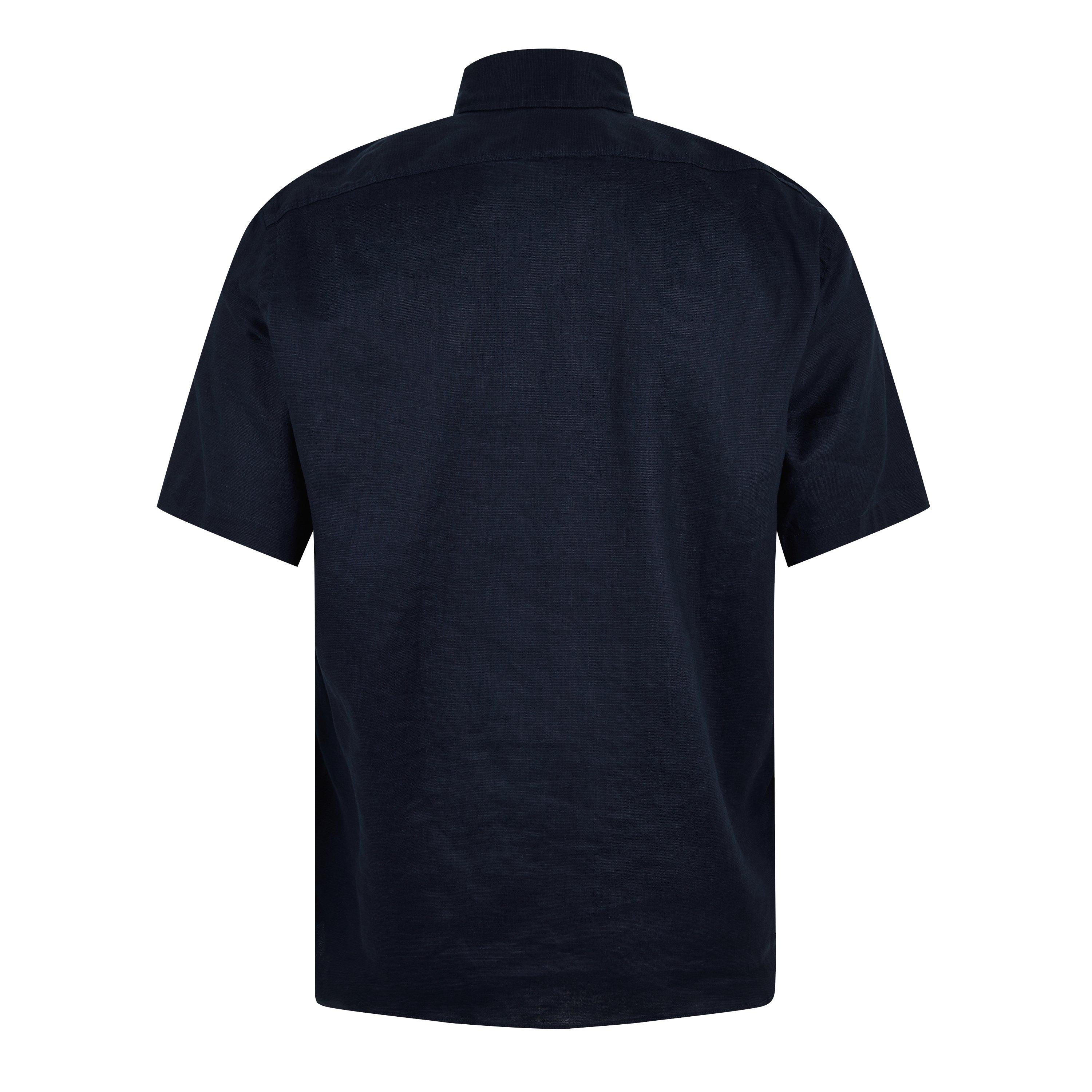 Dark Blue 404 - Boss - Men's HBB S-LIAM Short-Sleeve Plain Shirt - 2