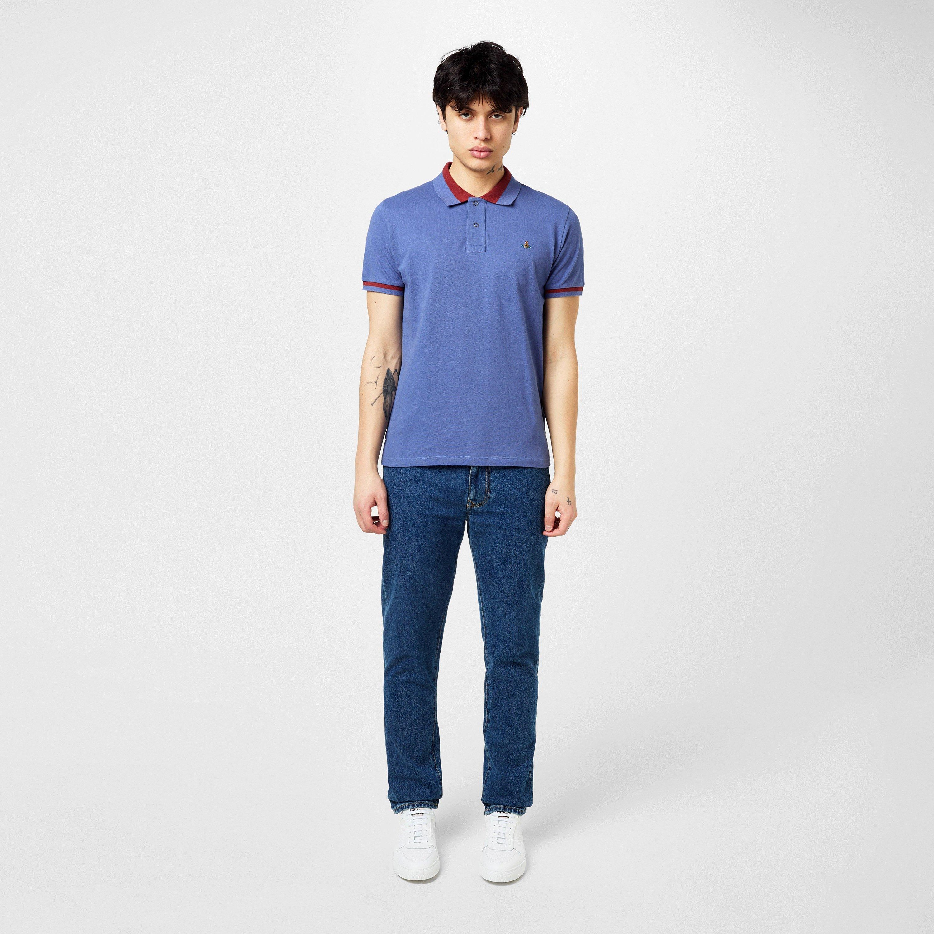Dust Blue - Vivienne Westwood - Classic Tipped Polo Top - 4