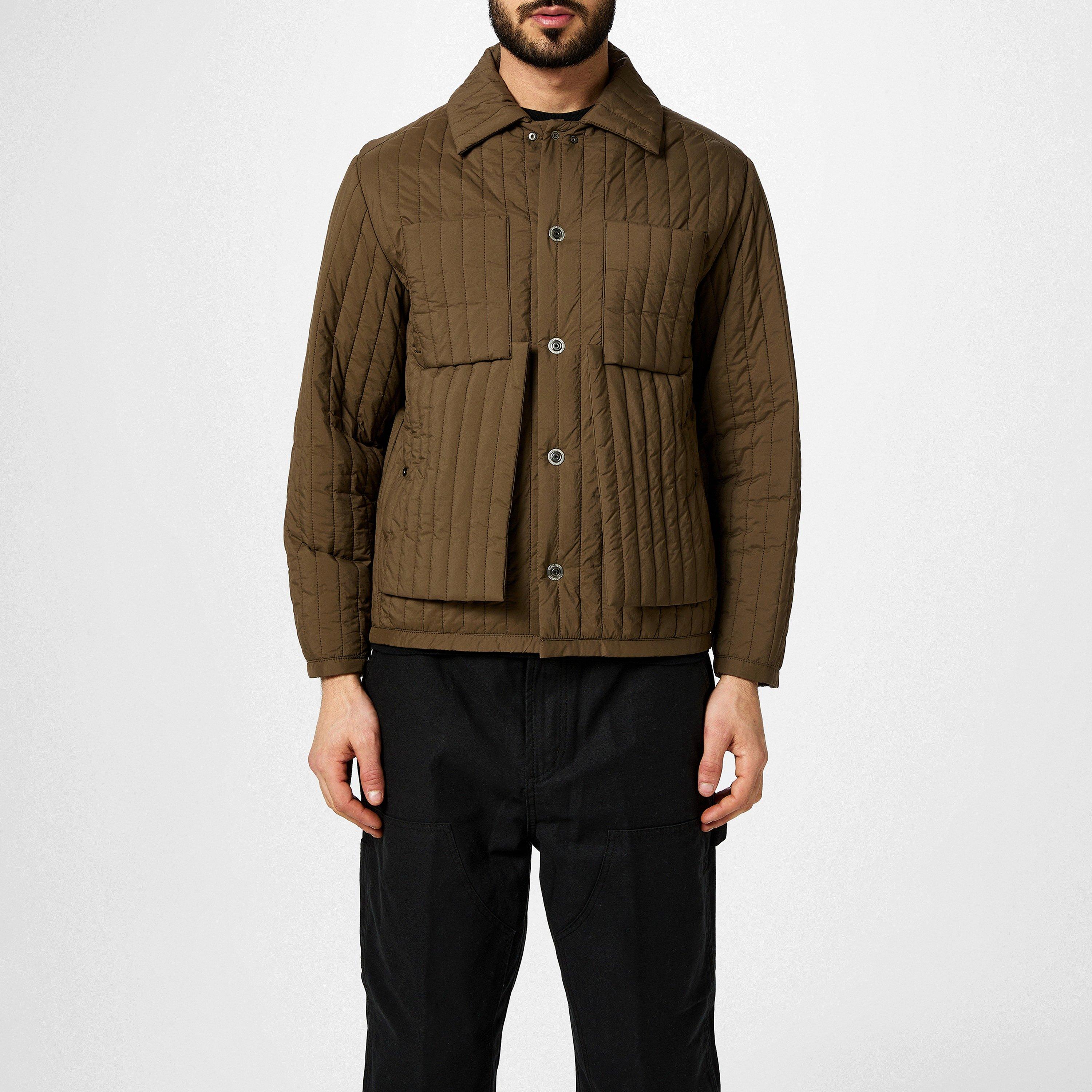 Brown - Craig Green - Men's  Brown Long Sleeve Quilted Jacket - 3