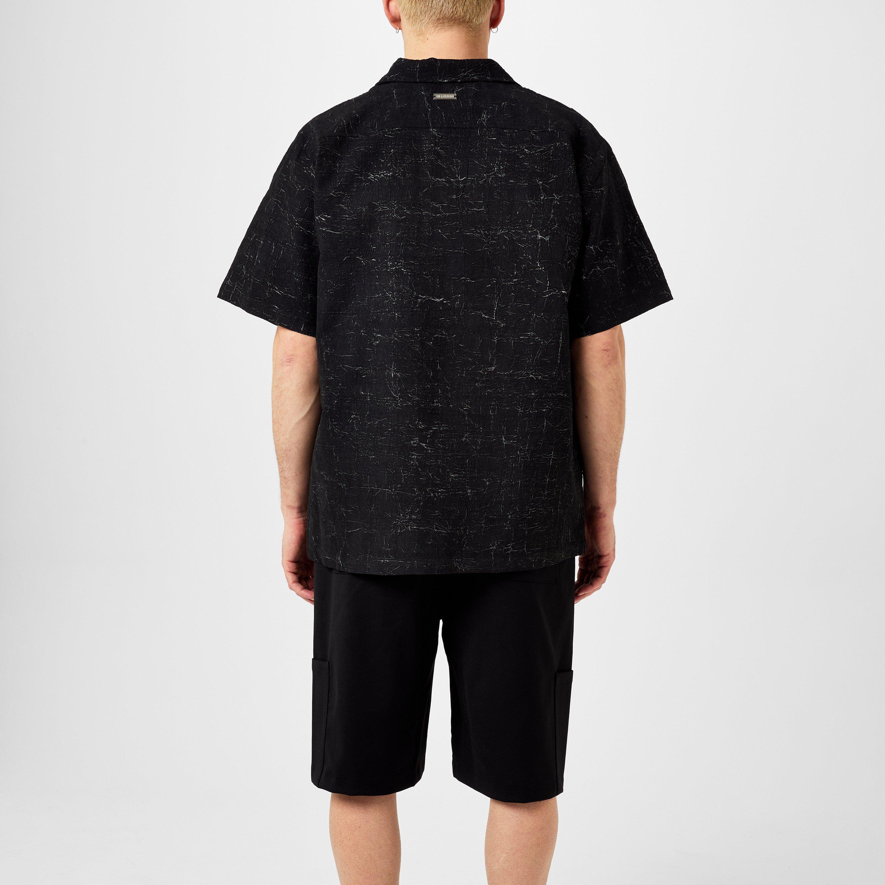 Black - Han Kjobenhavn - Men's Short-Sleeve Patterned Shirt - 3