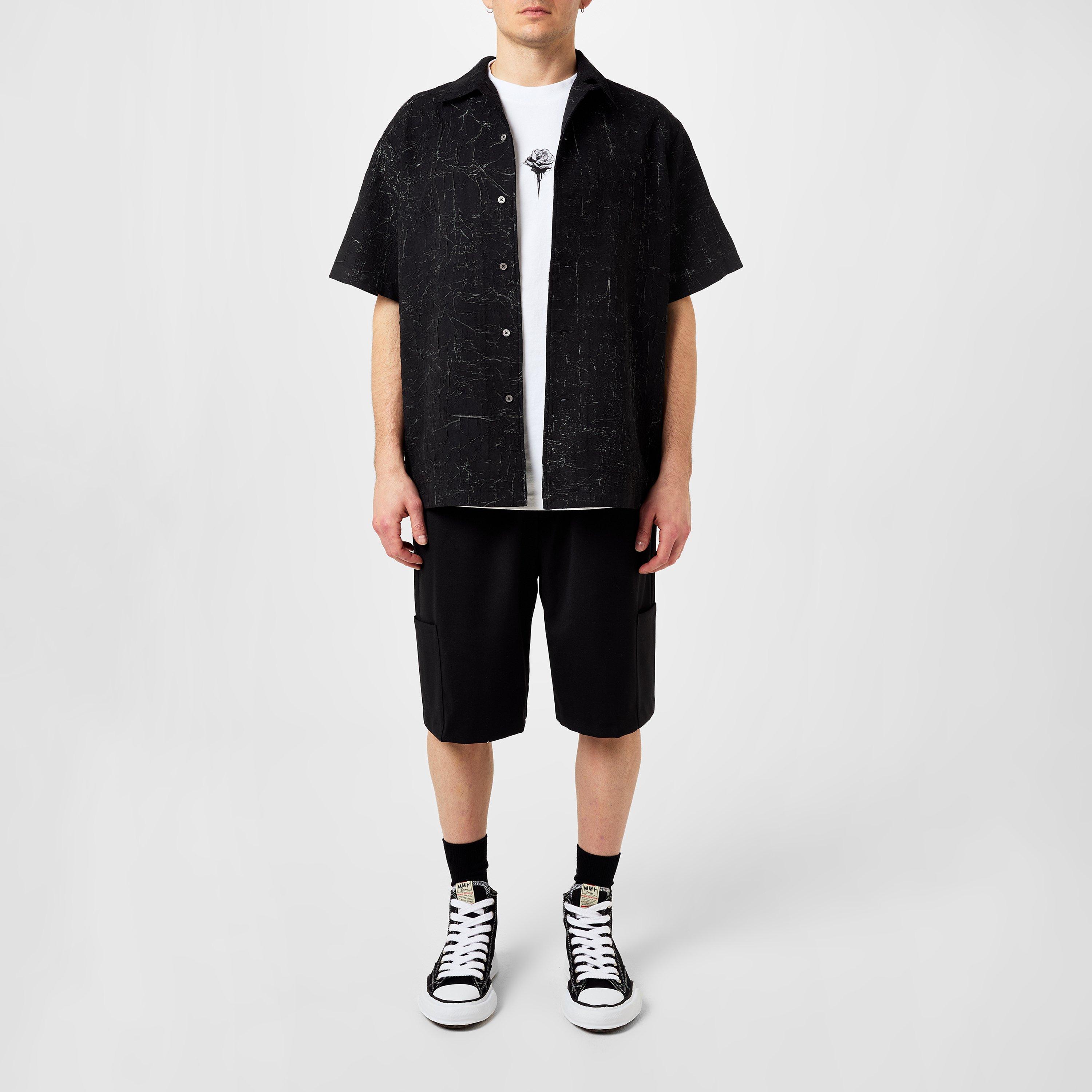 Black - Han Kjobenhavn - Men's Short-Sleeve Patterned Shirt - 4