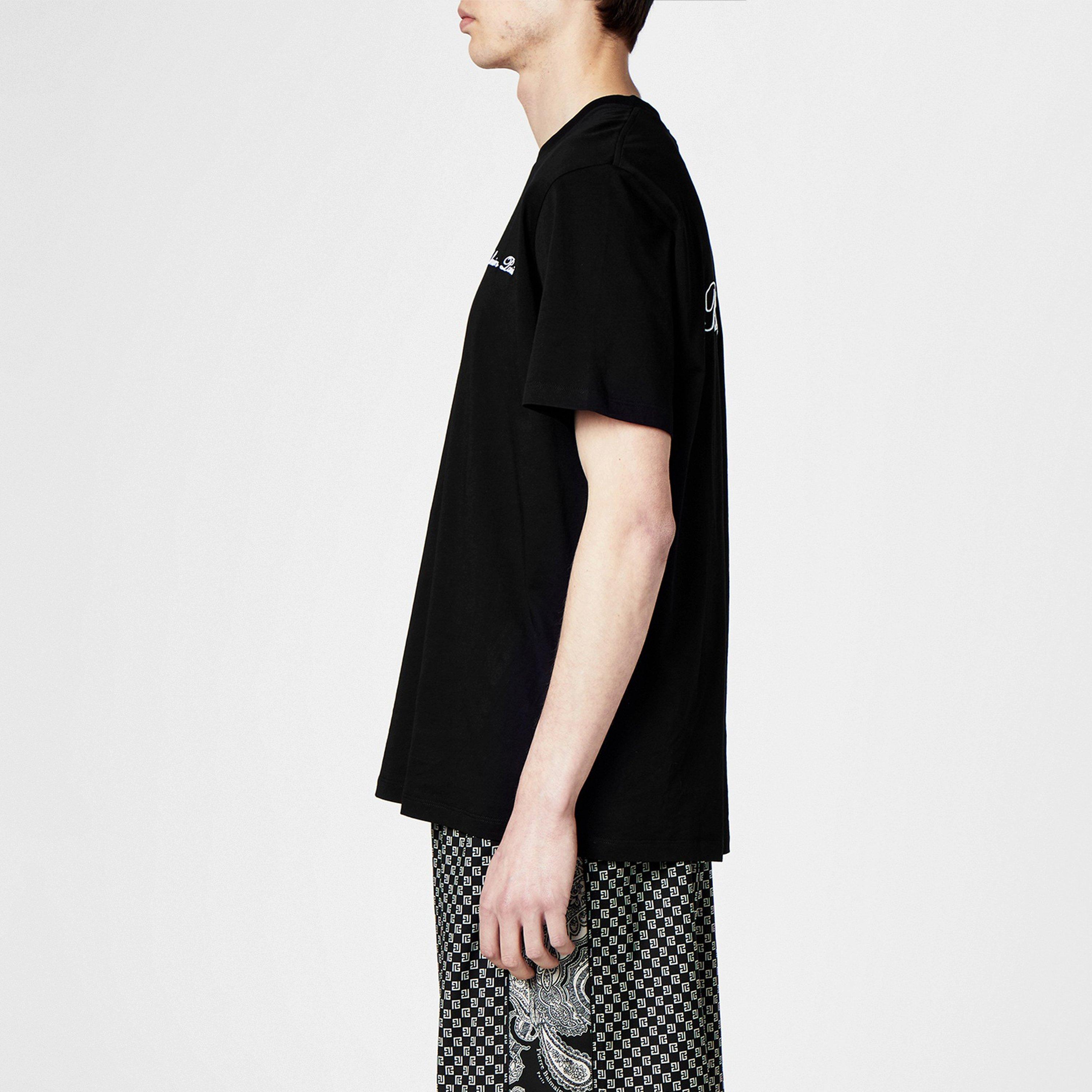 Black EAB - Balmain - Embroidered Signature T-Shirt - 2