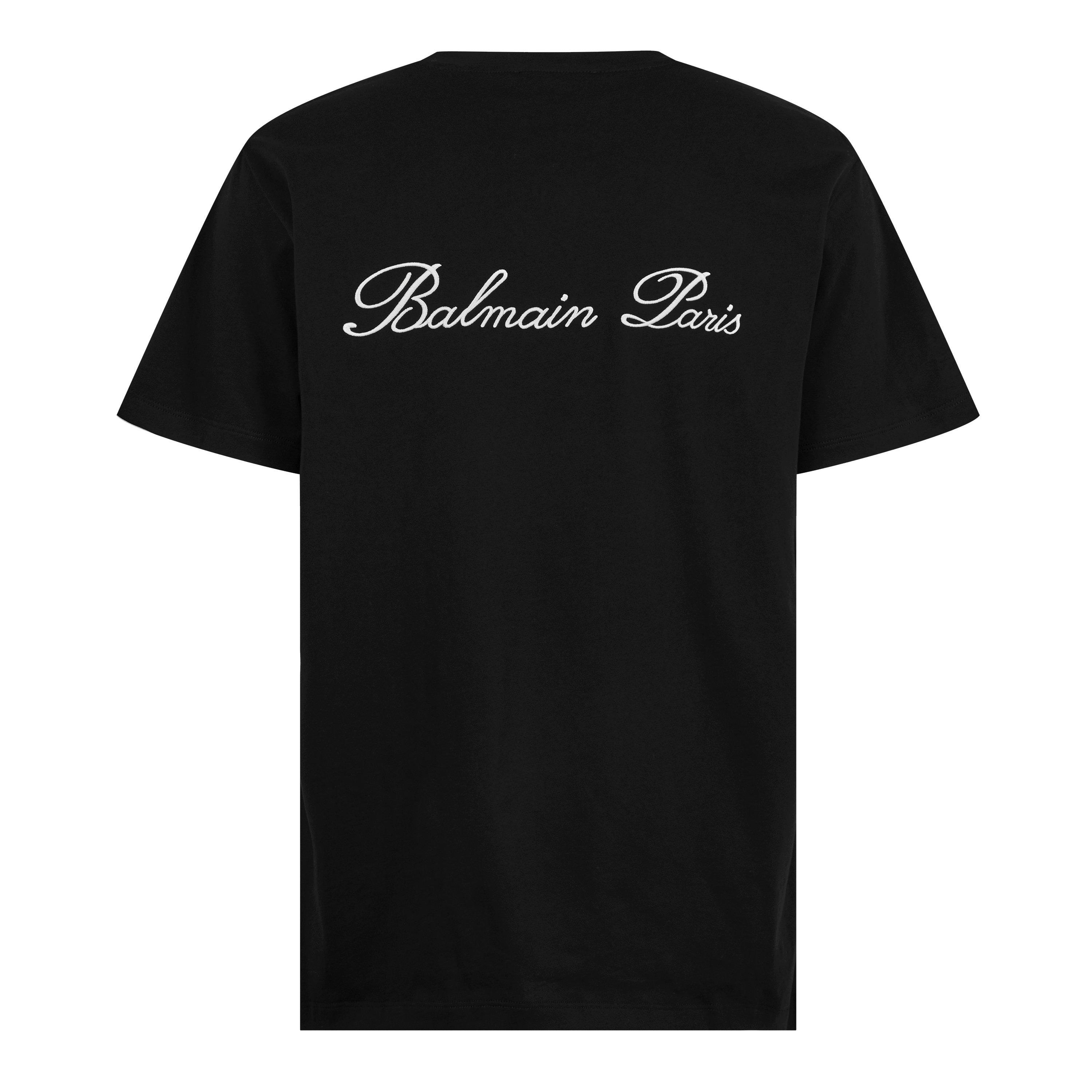 Black EAB - Balmain - Embroidered Signature T-Shirt - 6