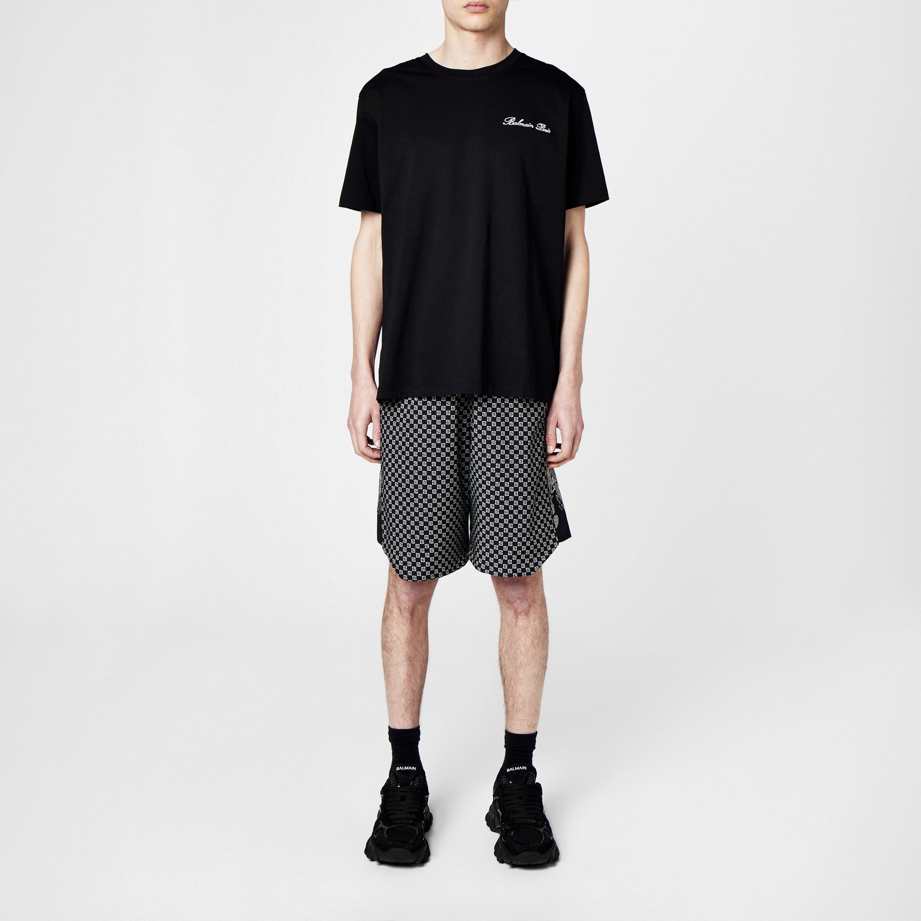 Black EAB - Balmain - Embroidered Signature T-Shirt - 4