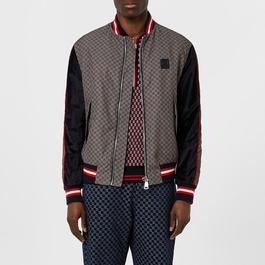 Balmain Monogrammed Zip Up Bomber Jacket