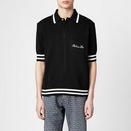 Balmain Signature Striped Polo Shirt