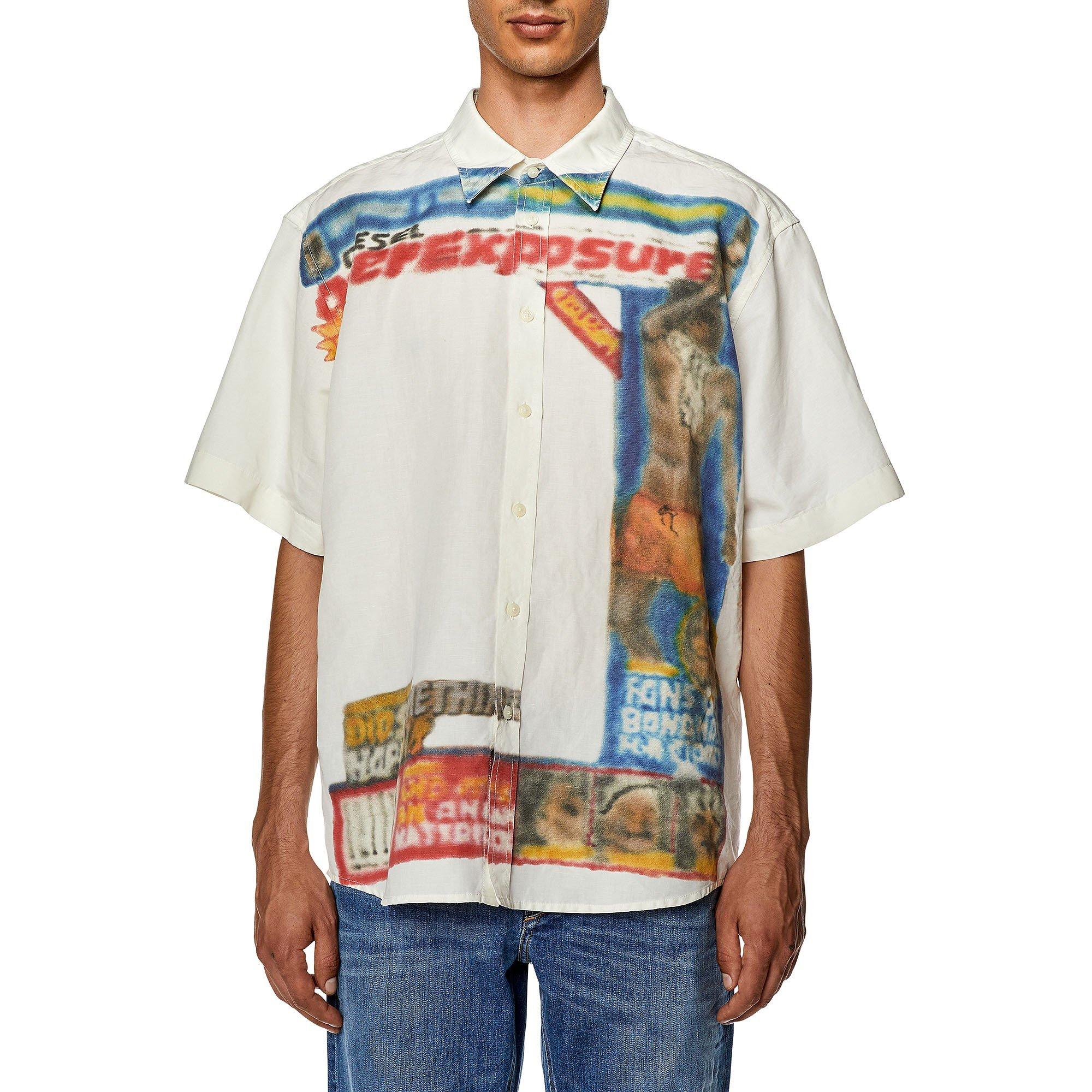 Vapourous Gray - Diesel - Men's Short-Sleeve Patterned Shirt - 3