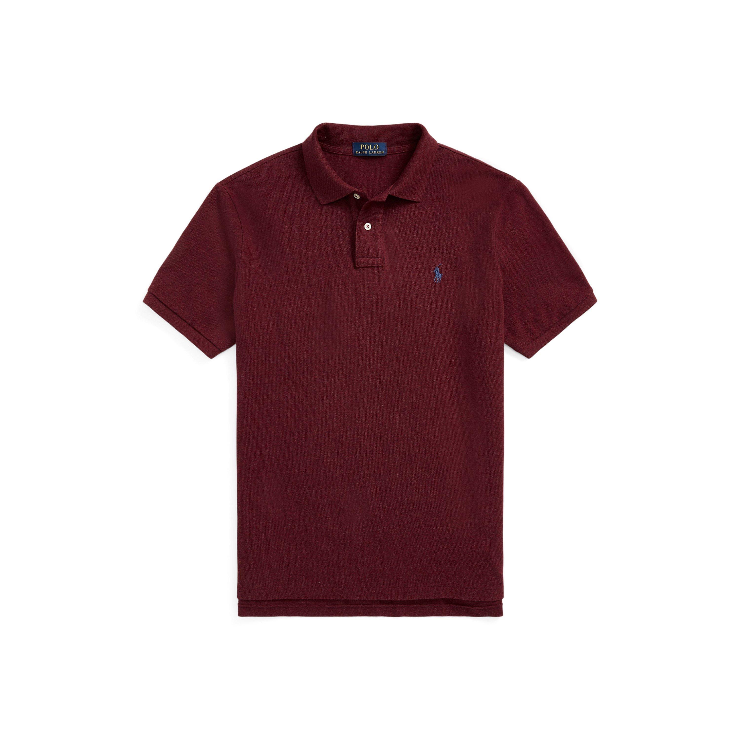 Polo Ralph Lauren Men's Red The Iconic Custom Slim Fit Mesh Polo - Spring Wine Heather - S - Image 4