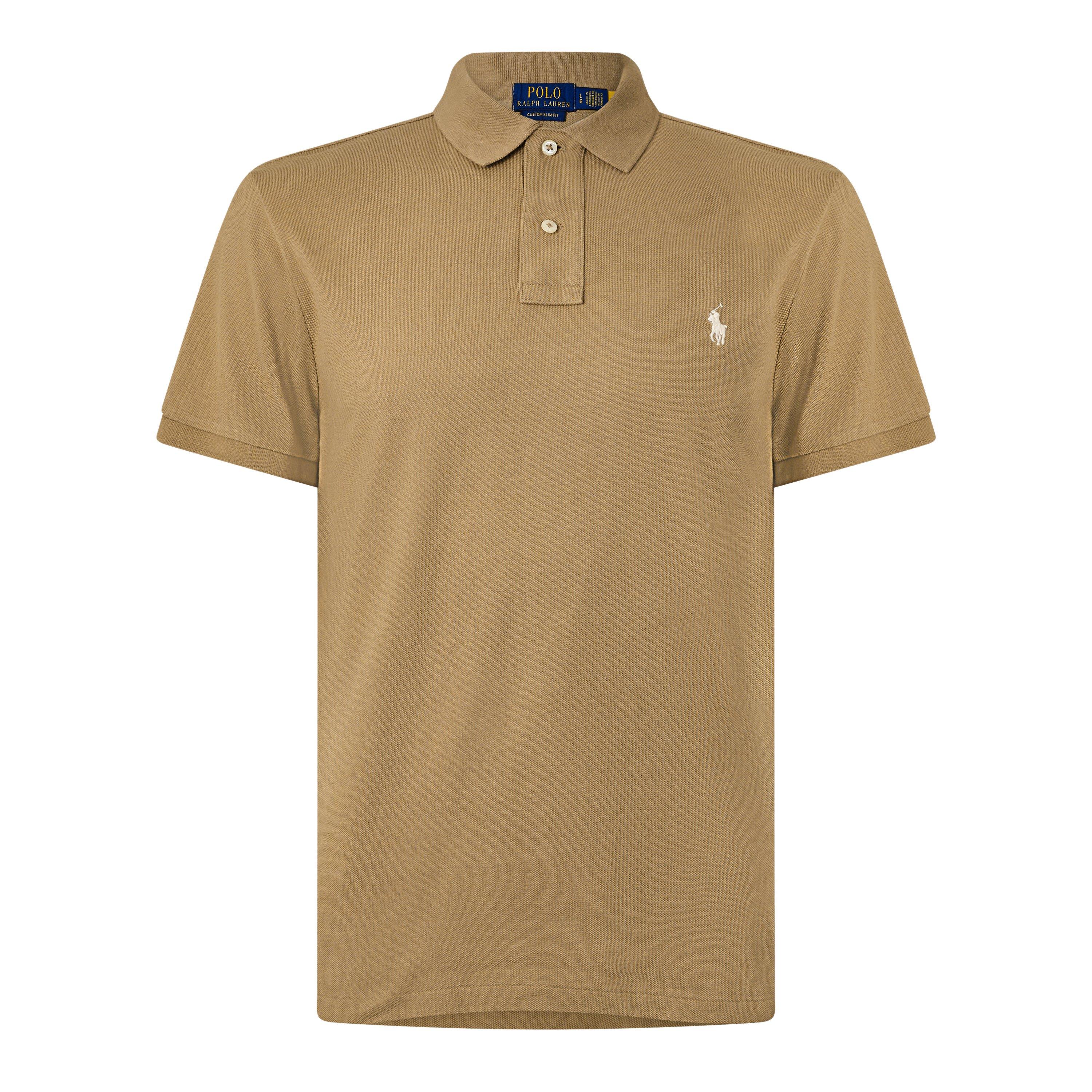 Polo Ralph Lauren Men's Cafe Tan Custom Short Sleeve Polo Shirt - M