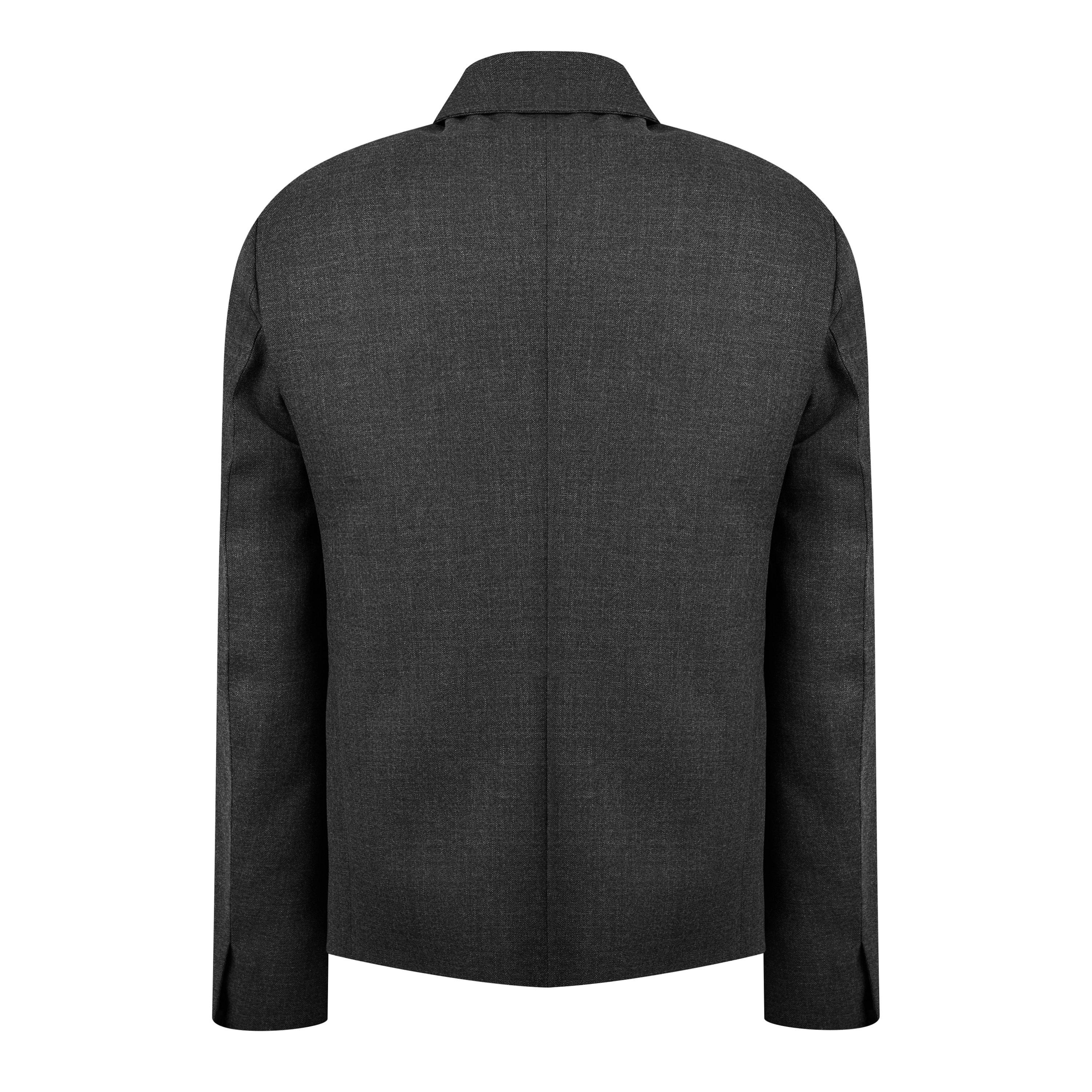 Grey Mix - GIVENCHY - Men's Wool Long Sleeve Oversized Fit Harrington Jacket - 5