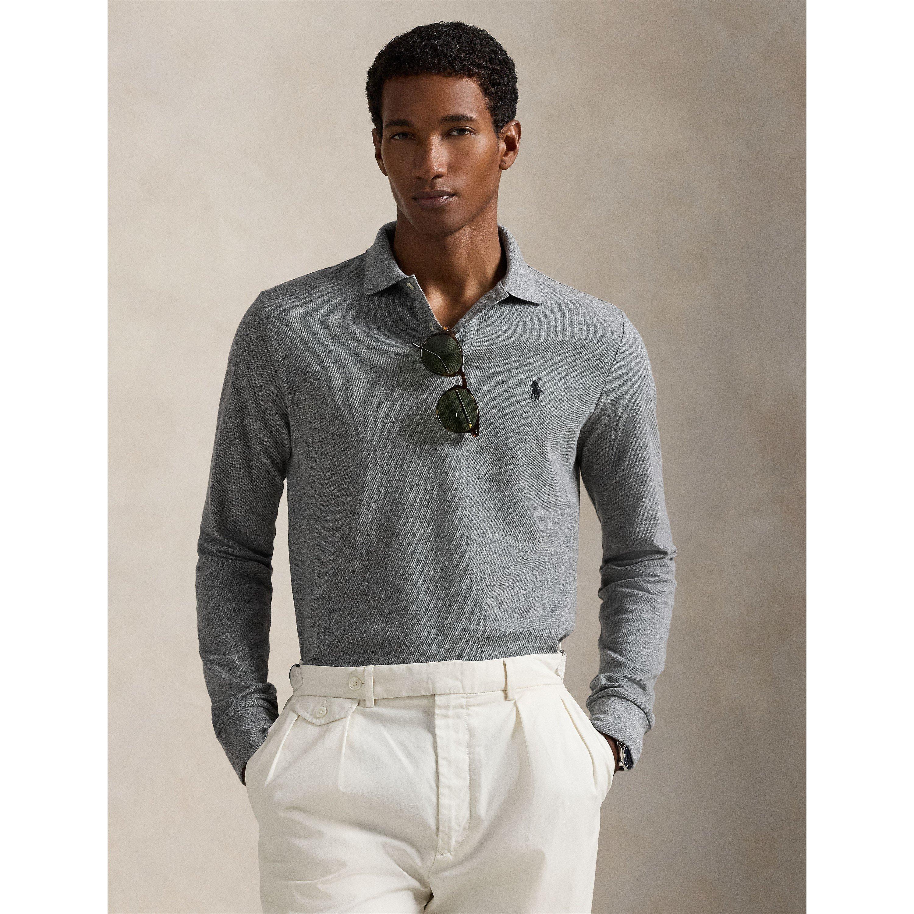 Grey - Polo Ralph Lauren - Men's Long Sleeve Polo Shirt - 3