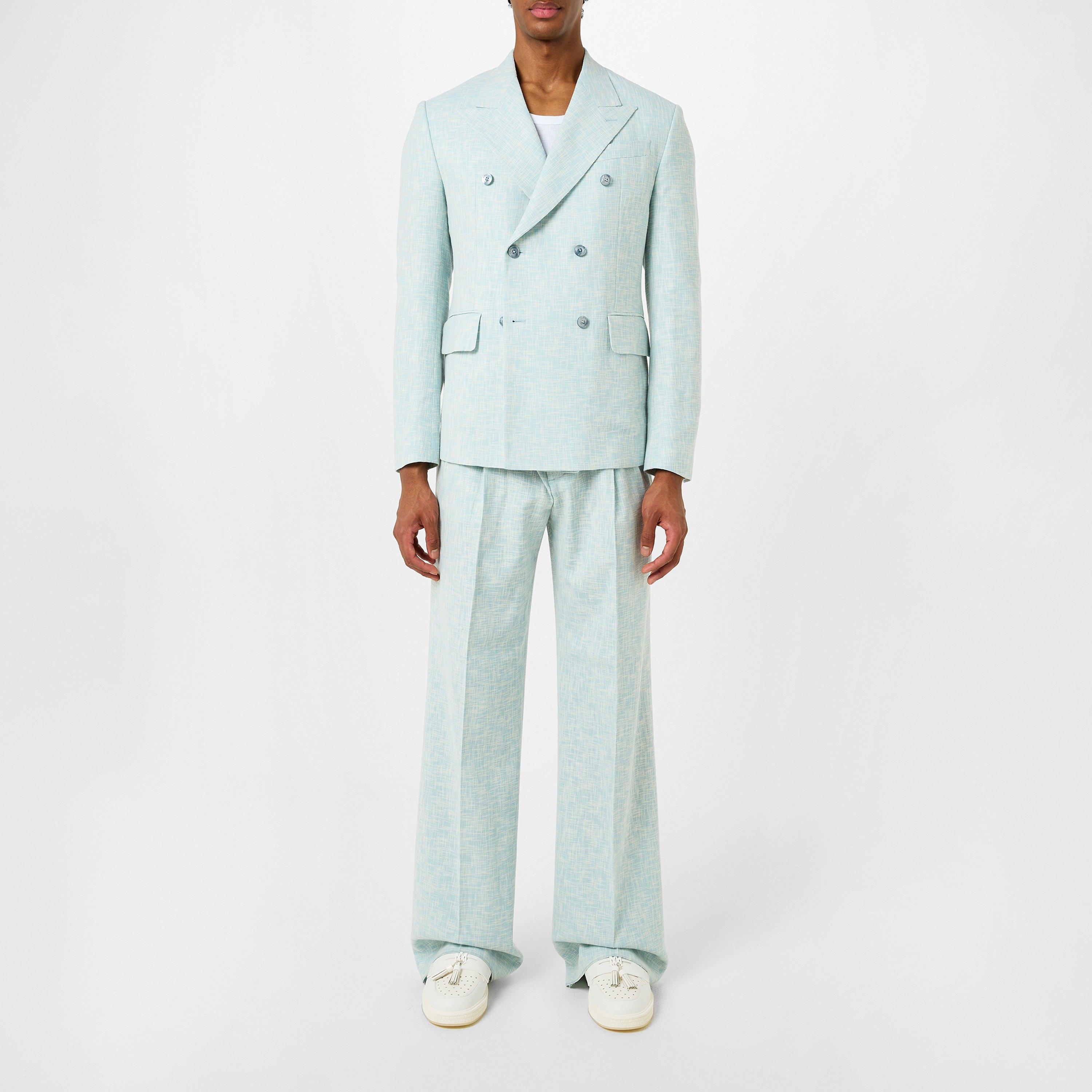 Grey Dawn - Amiri - Men's  Crosshatch Wool Long Sleeve Blazer - 6