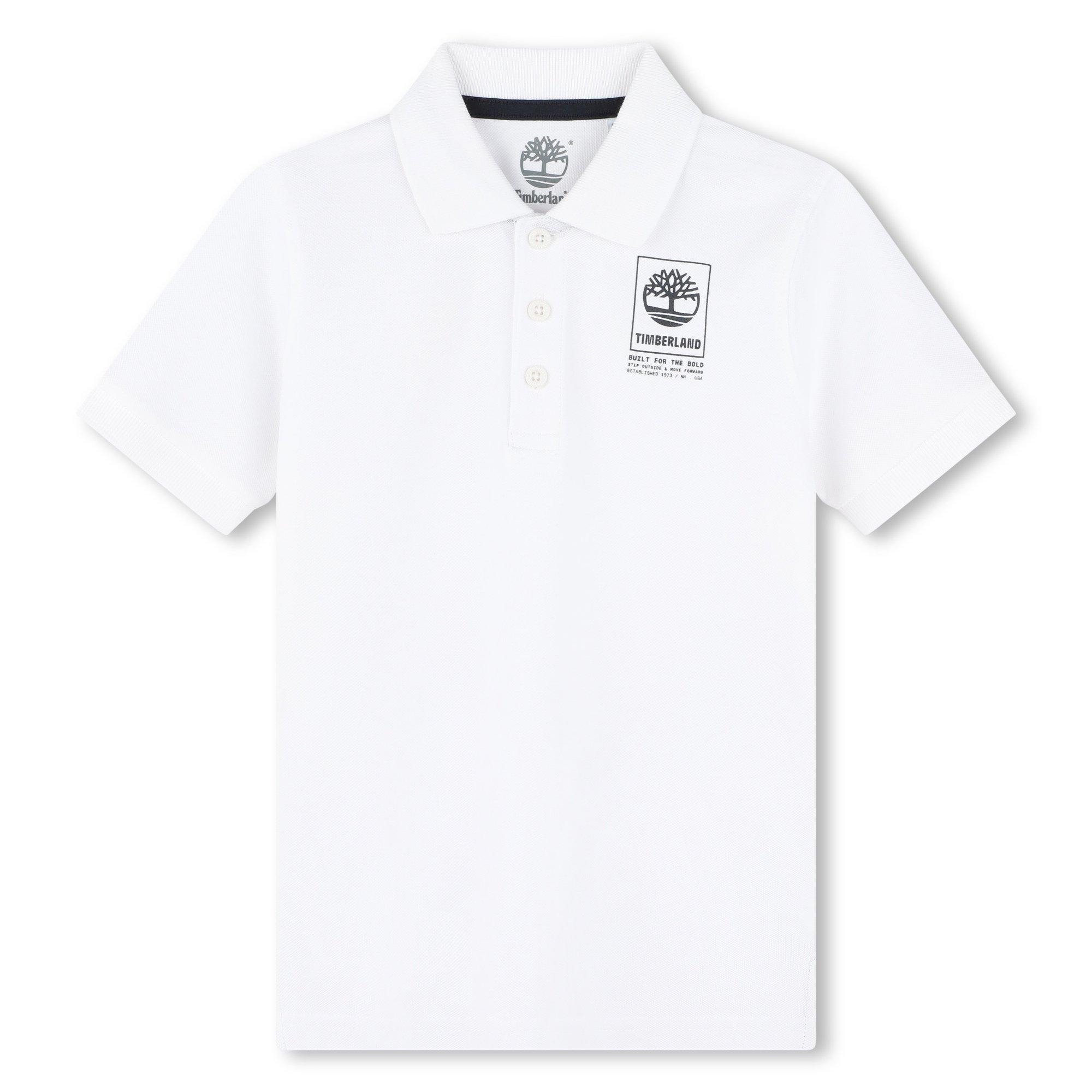 White 10P - Timberland - Kids' Logo Short Sleeve Polo Shirt - 1