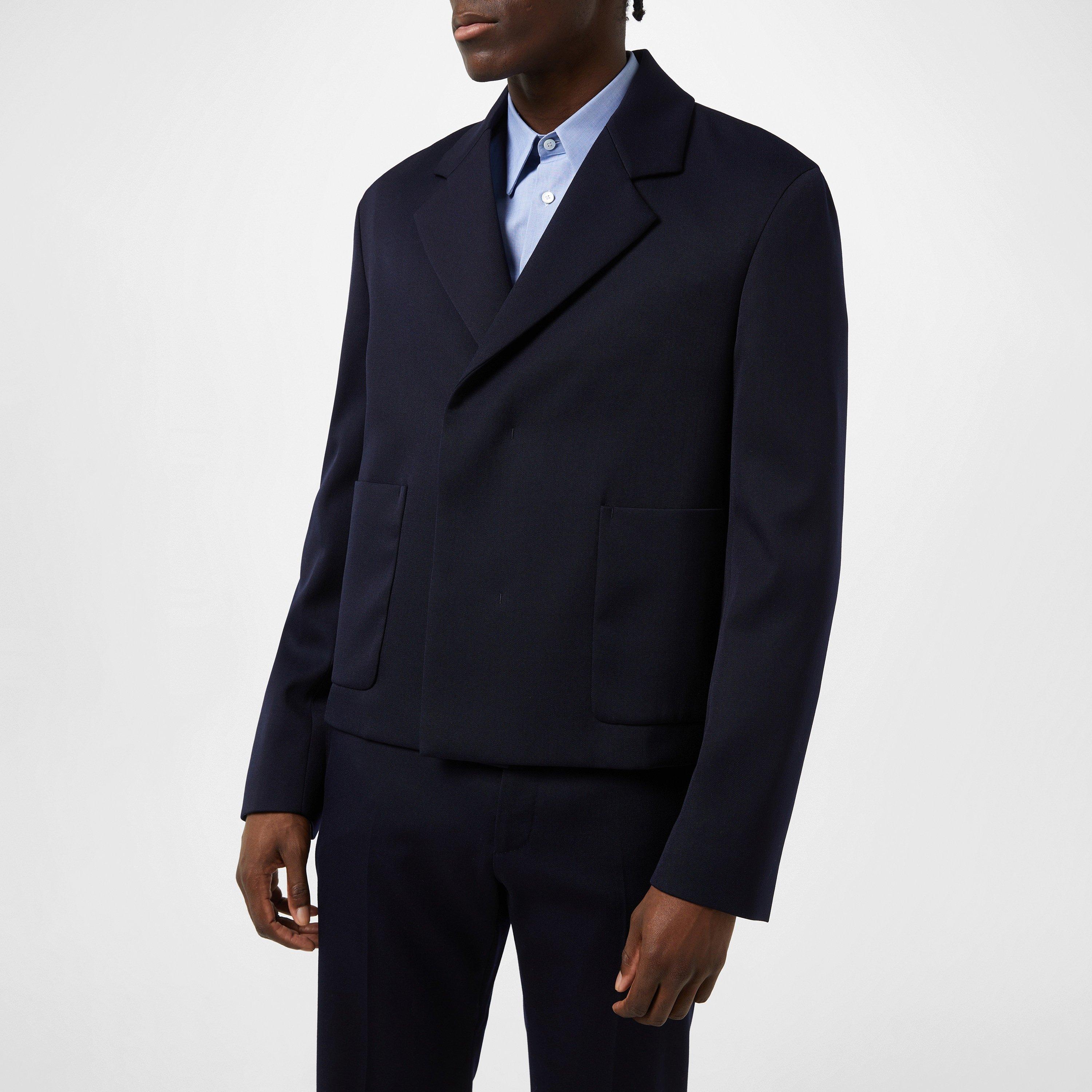 Methylene - Lanvin - Men's Cropped Single Breasted Wool Long Sleeve Coach Jacket - 1