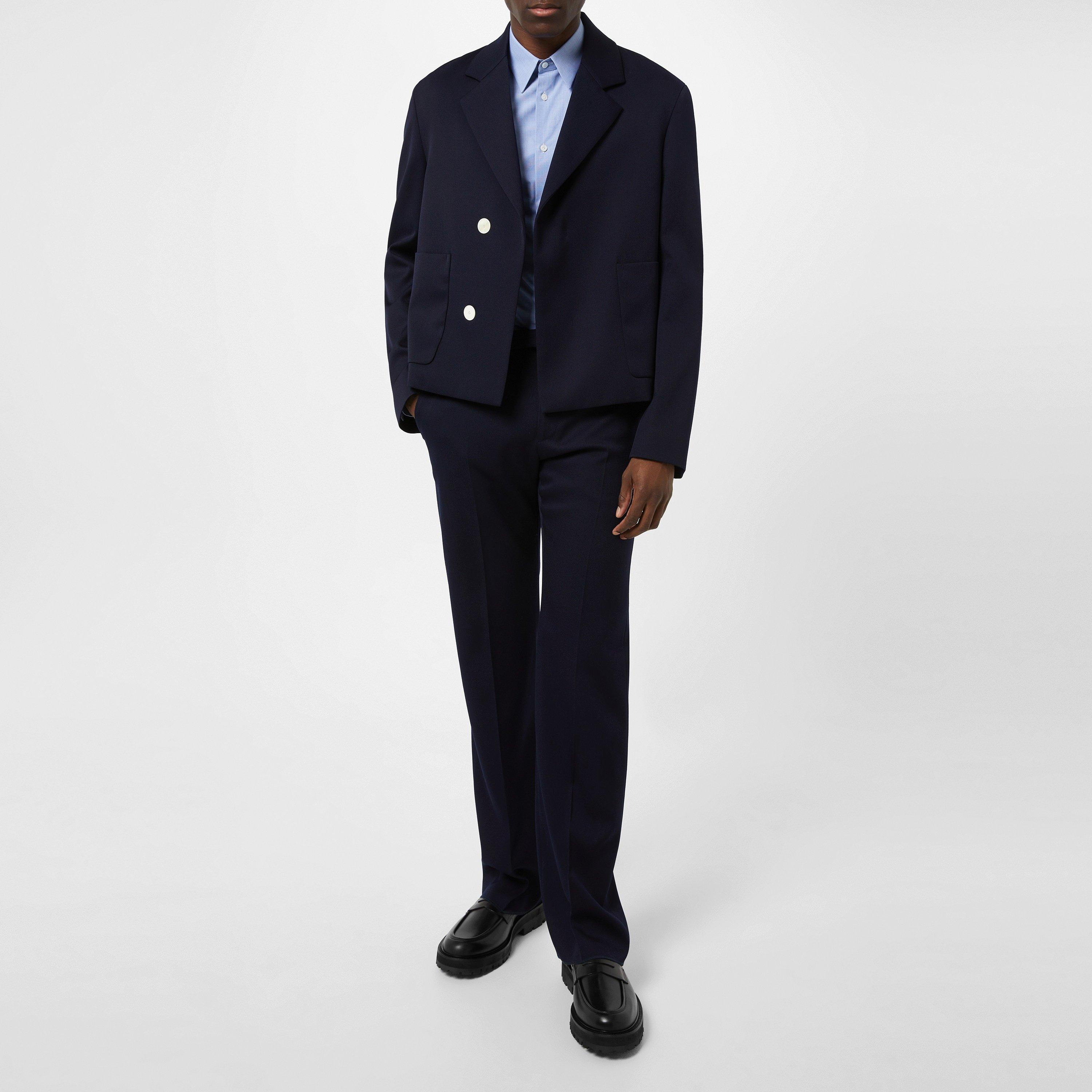 Methylene - Lanvin - Men's Cropped Single Breasted Wool Long Sleeve Coach Jacket - 2