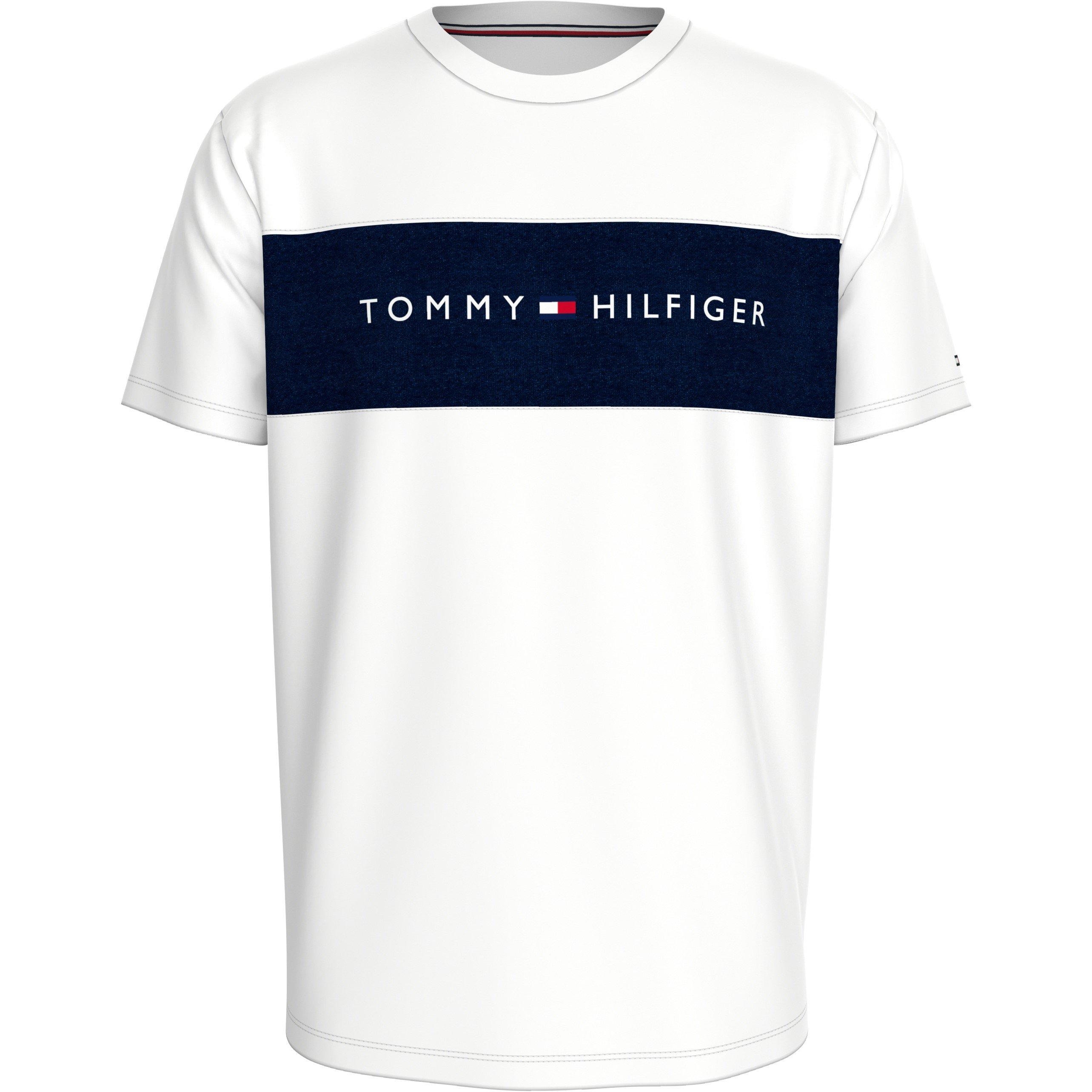 White/Navy - Tommy Hilfiger - Cotton Panel T-Shirt - 1