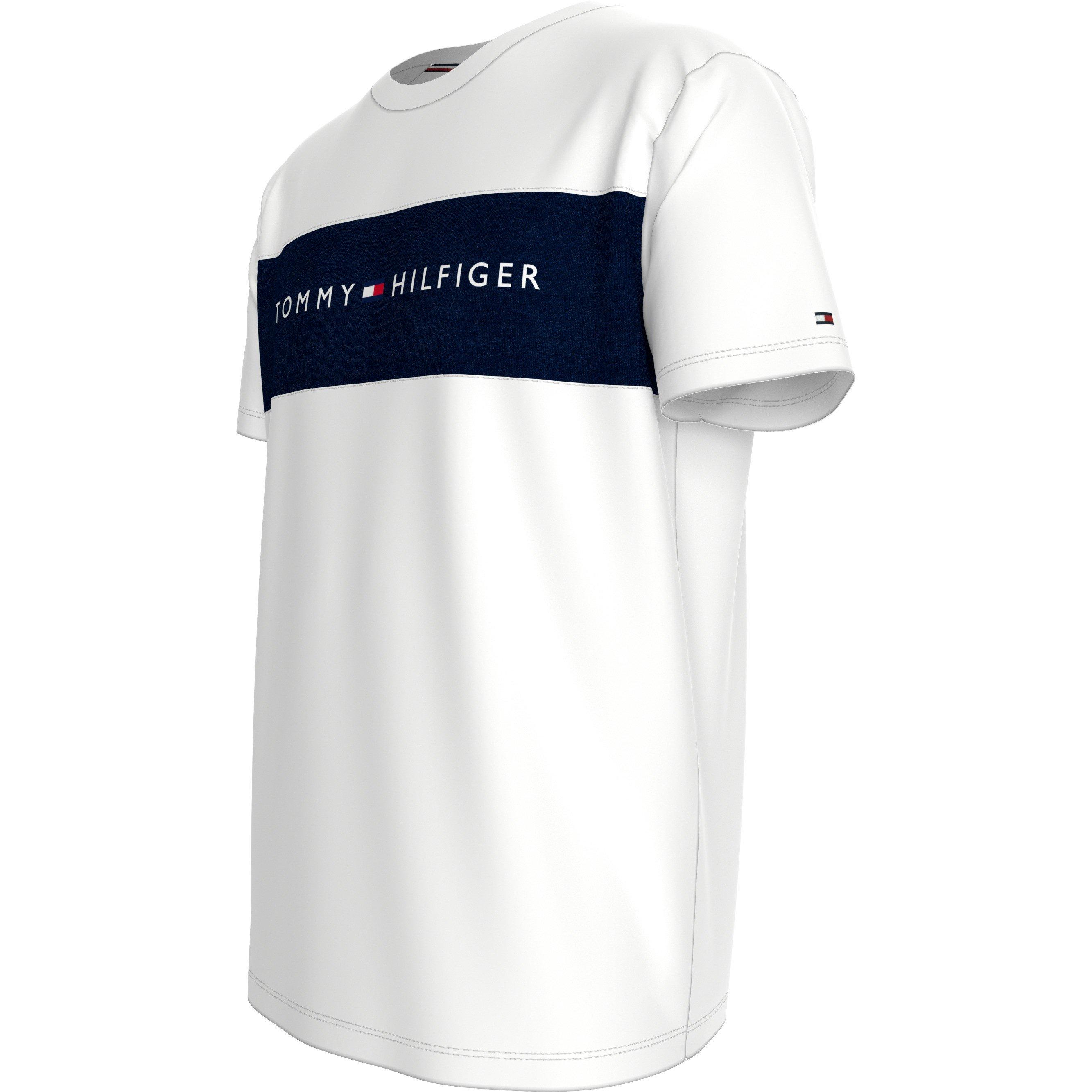 Weiß/Marineblau - Tommy Hilfiger - Cotton Panel T-Shirt - 4