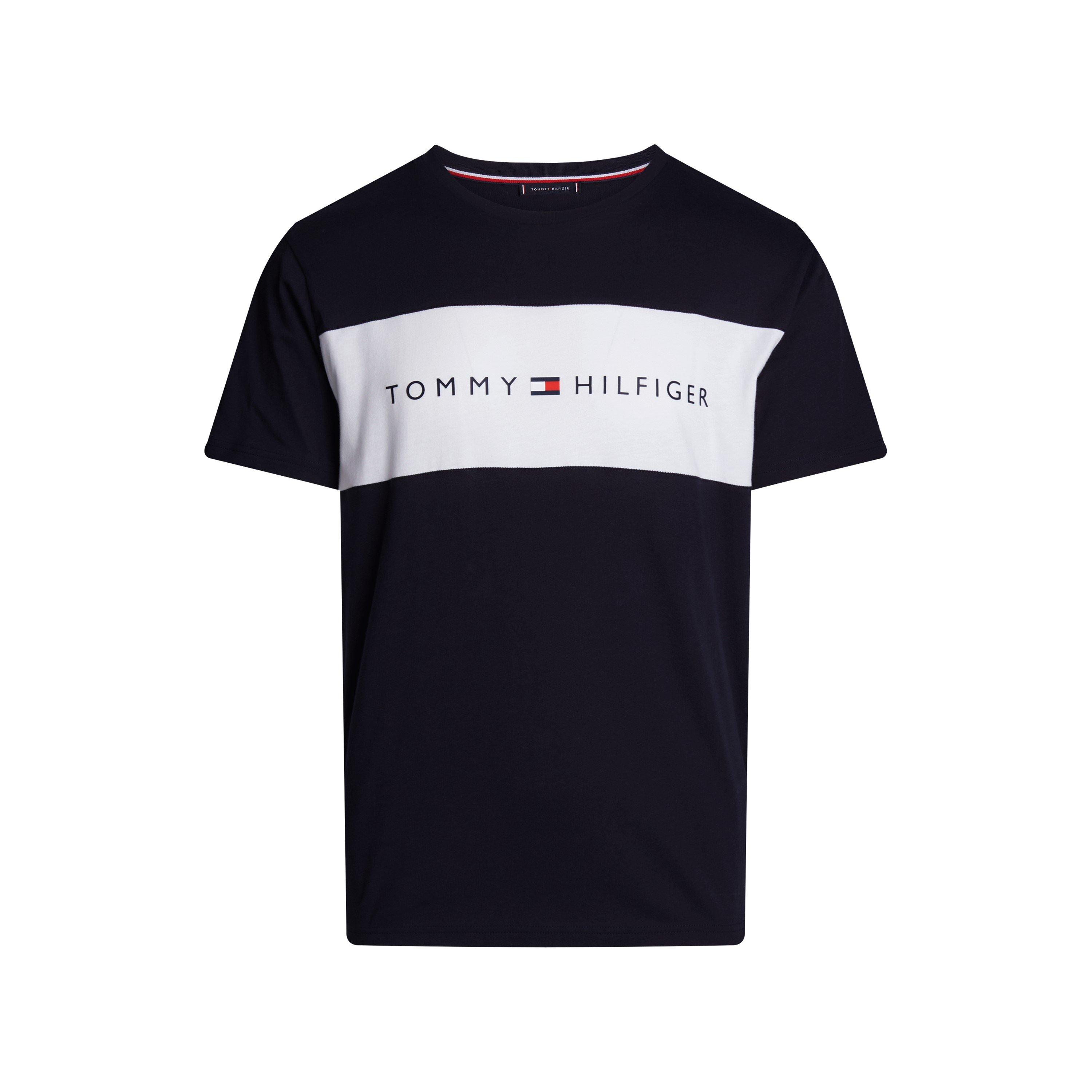 Tommy Hilfiger Men's Cotton Panel T-Shirt - Navy/White - 2XL