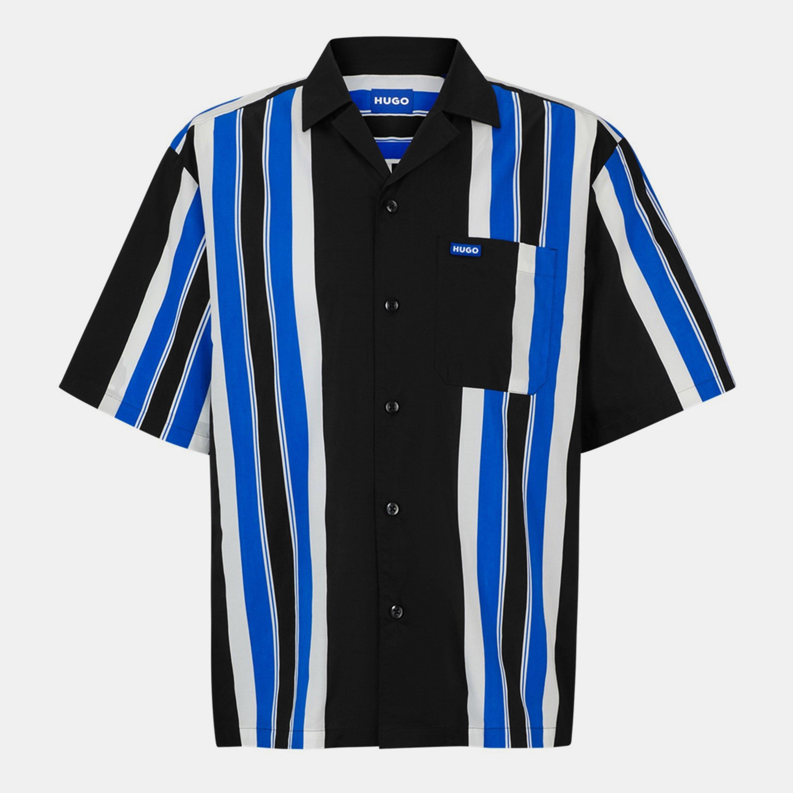 Hugo Men's Eligino Short-Sleeve Patterned Shirt - Black 001 - M