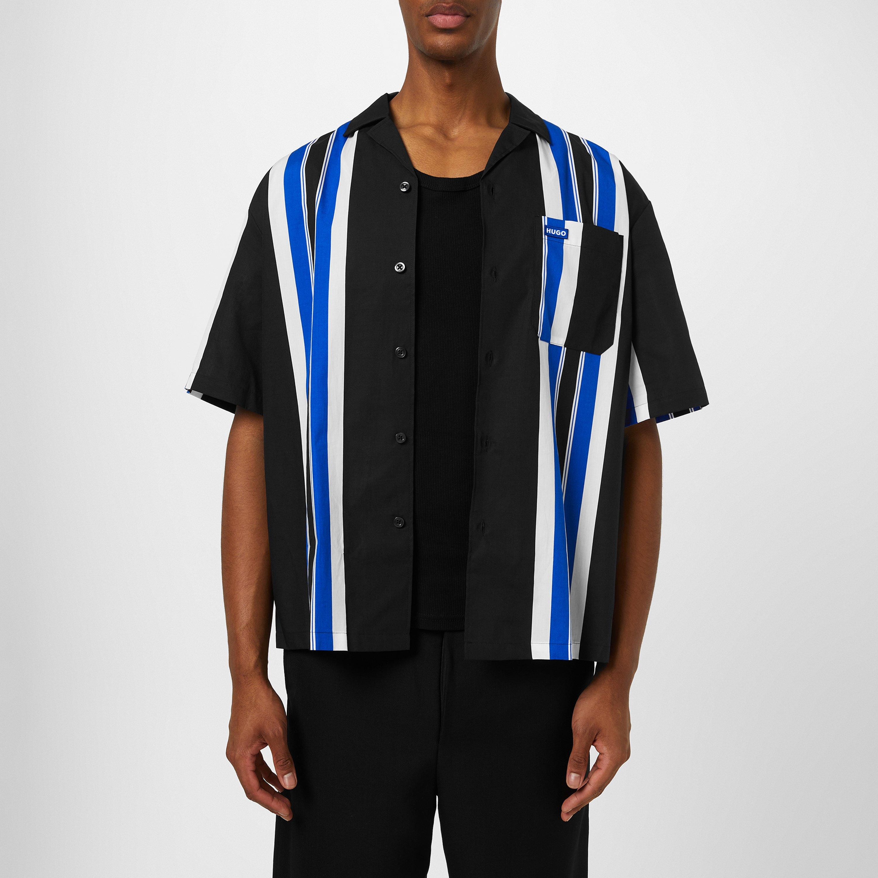 Black 001 - Hugo - Men's Eligino Short-Sleeve Patterned Shirt - 2