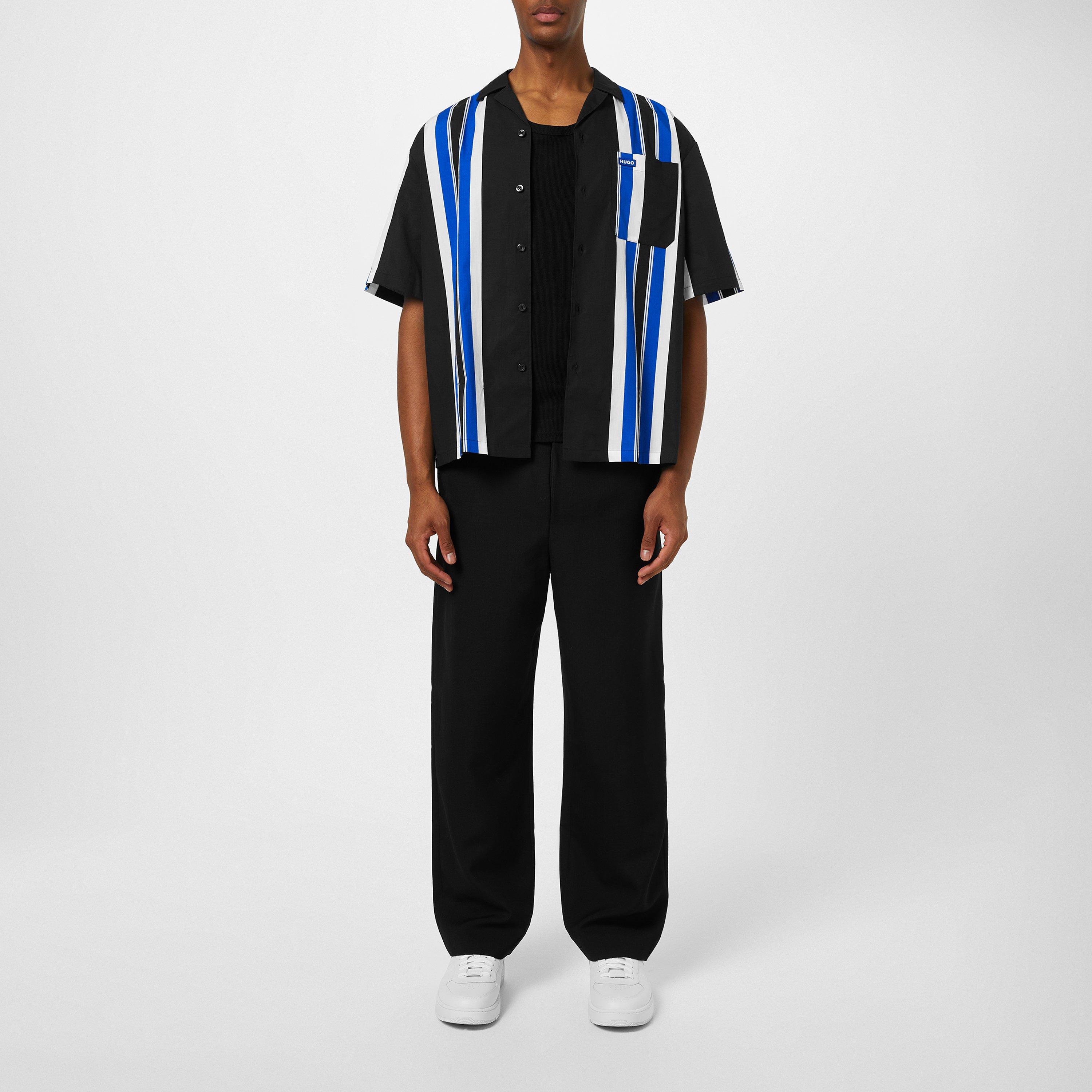 Black 001 - Hugo - Men's Eligino Short-Sleeve Patterned Shirt - 4