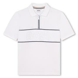 Boss Zip Logo Polo Shirt Juniors