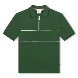 Boss Zip Logo Polo Shirt Juniors