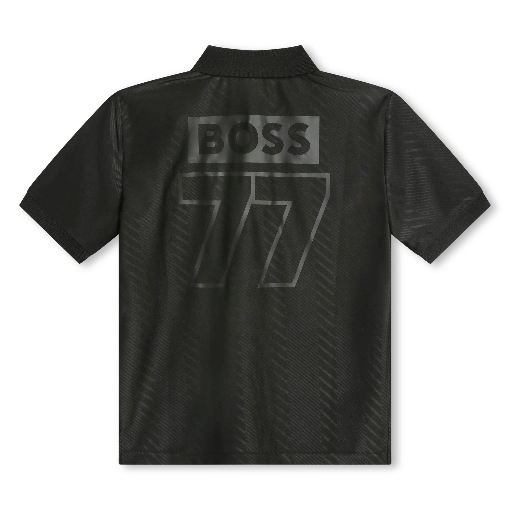 Black 09B - Boss - Kids Logo Print Polo Shirt - 2