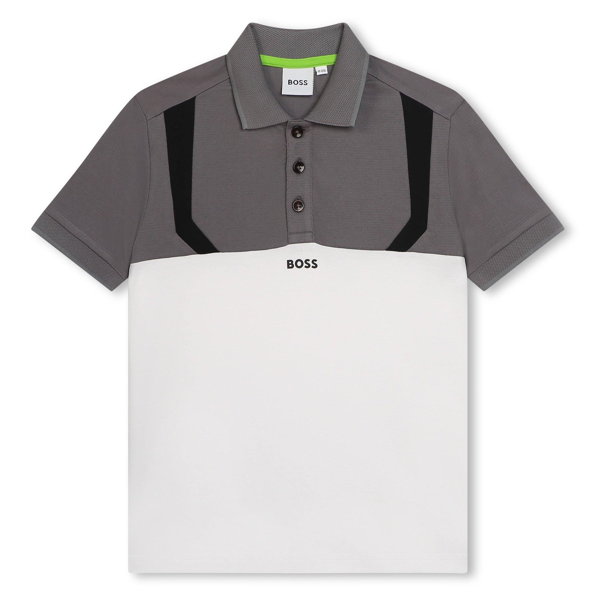 Med Grey 036 - Boss - Kids Black Logo Polo Shirt - 1