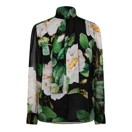 Giambattista Valli Giant Bloom Silk Blouse