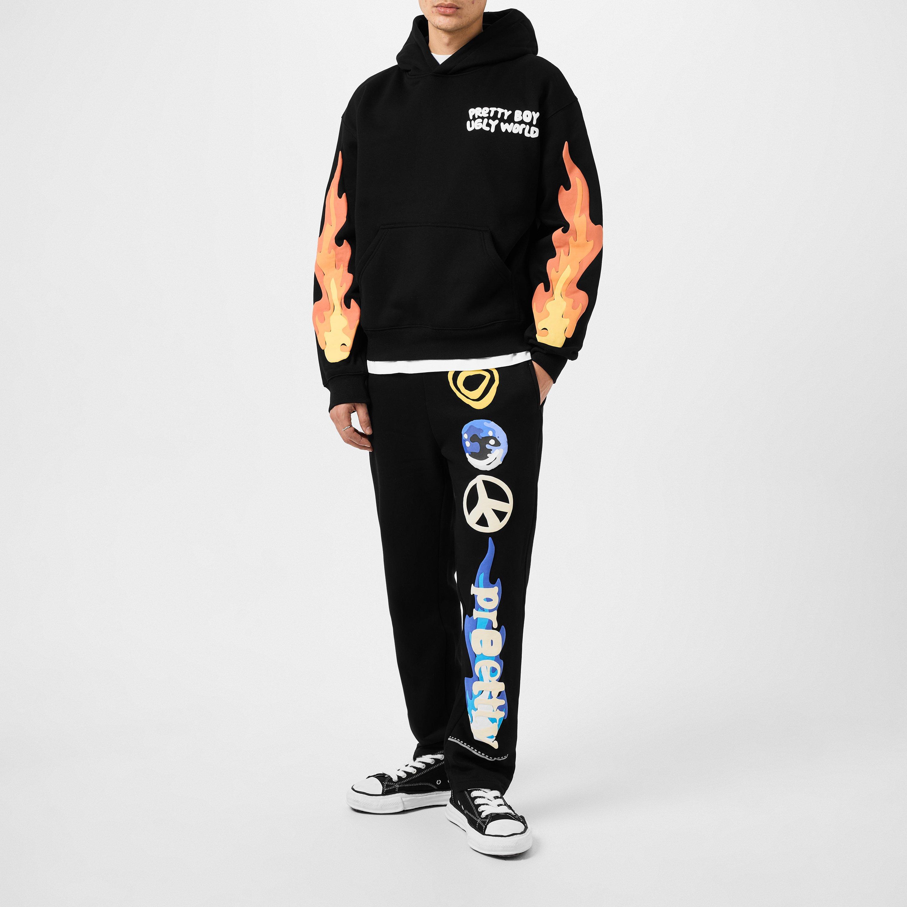 Black - Pretty Boy Ugly World - Flame Hoodie - 6