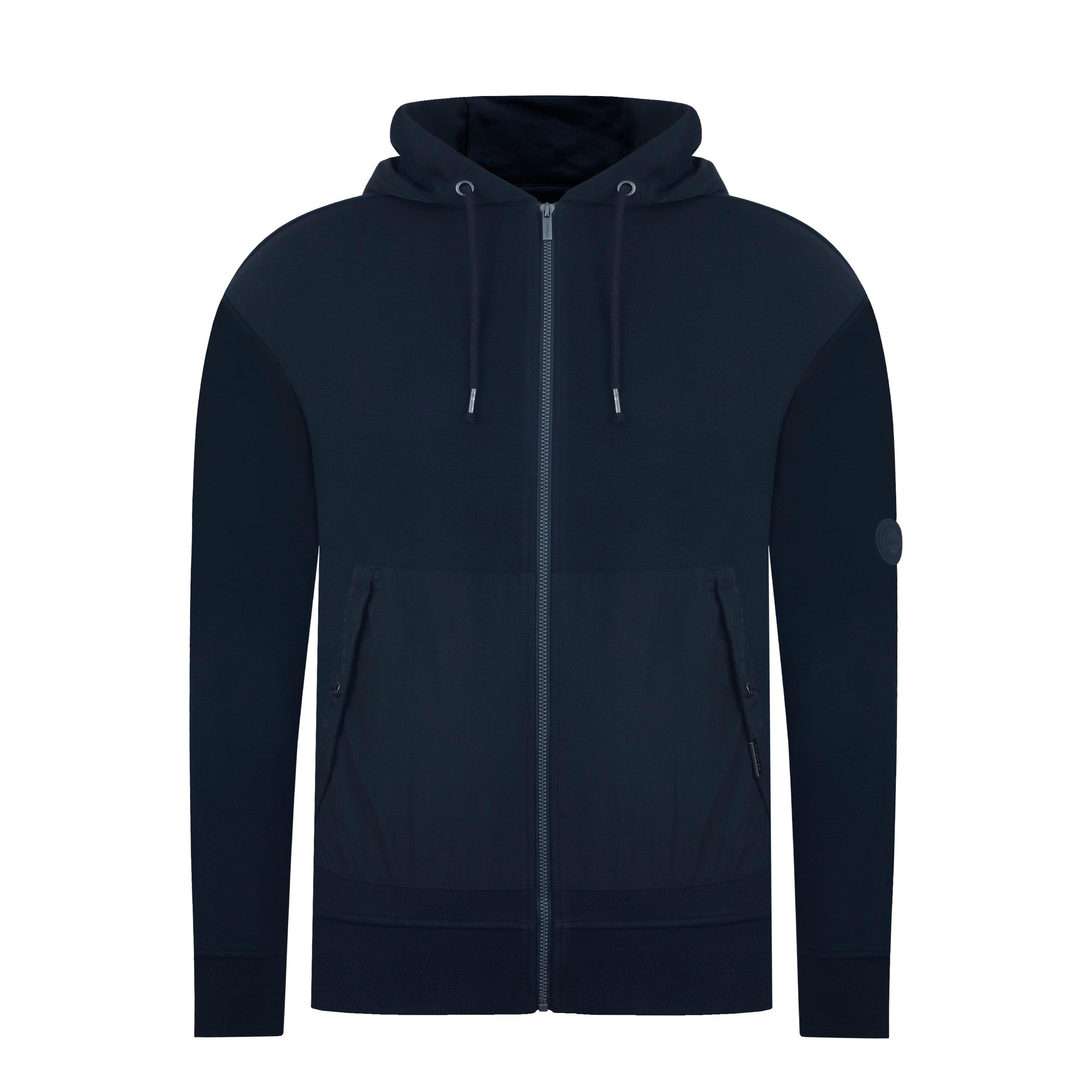 Black - Firetrap - Hybrid Full-Zip Hoodie - 1