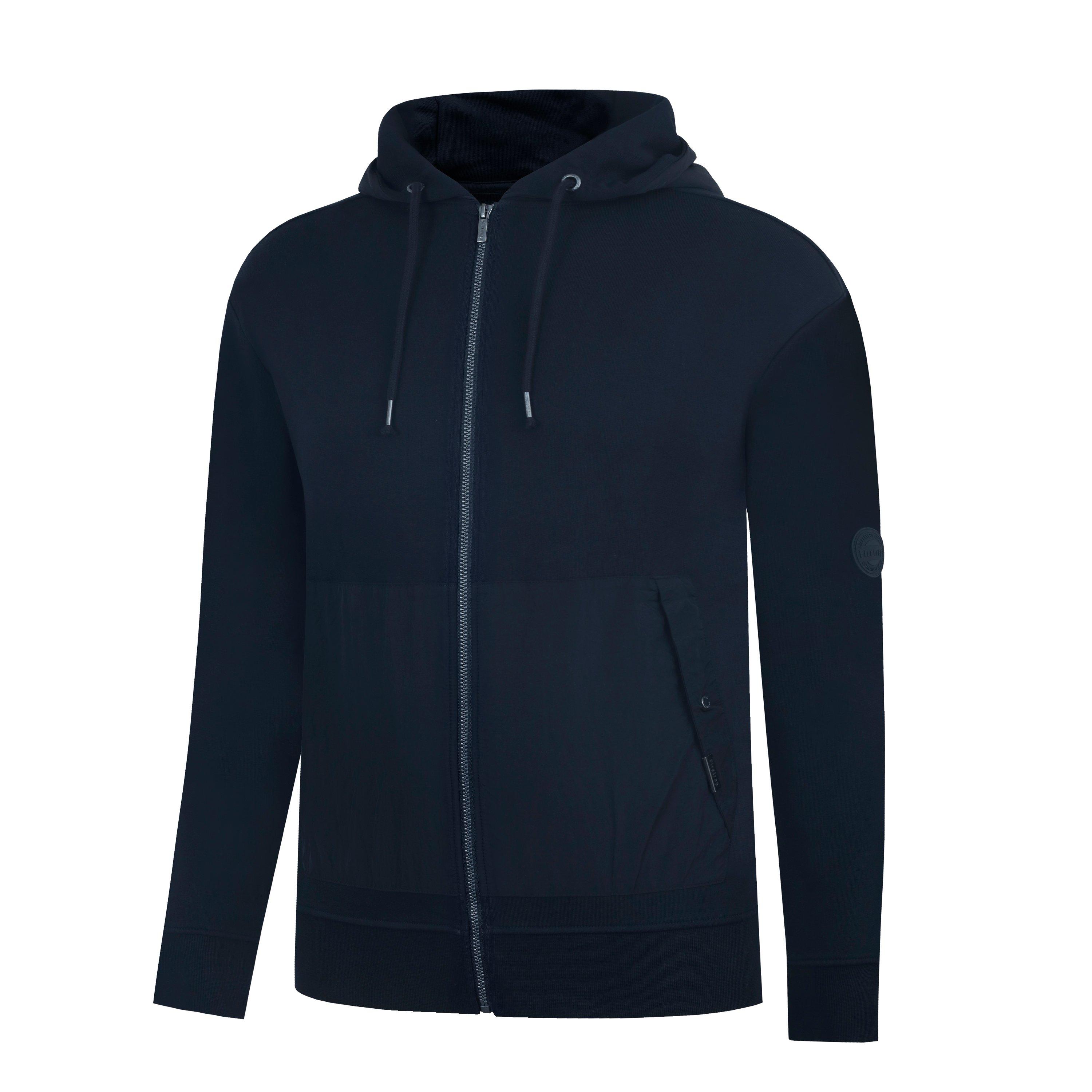Black - Firetrap - Hybrid Full-Zip Hoodie - 2
