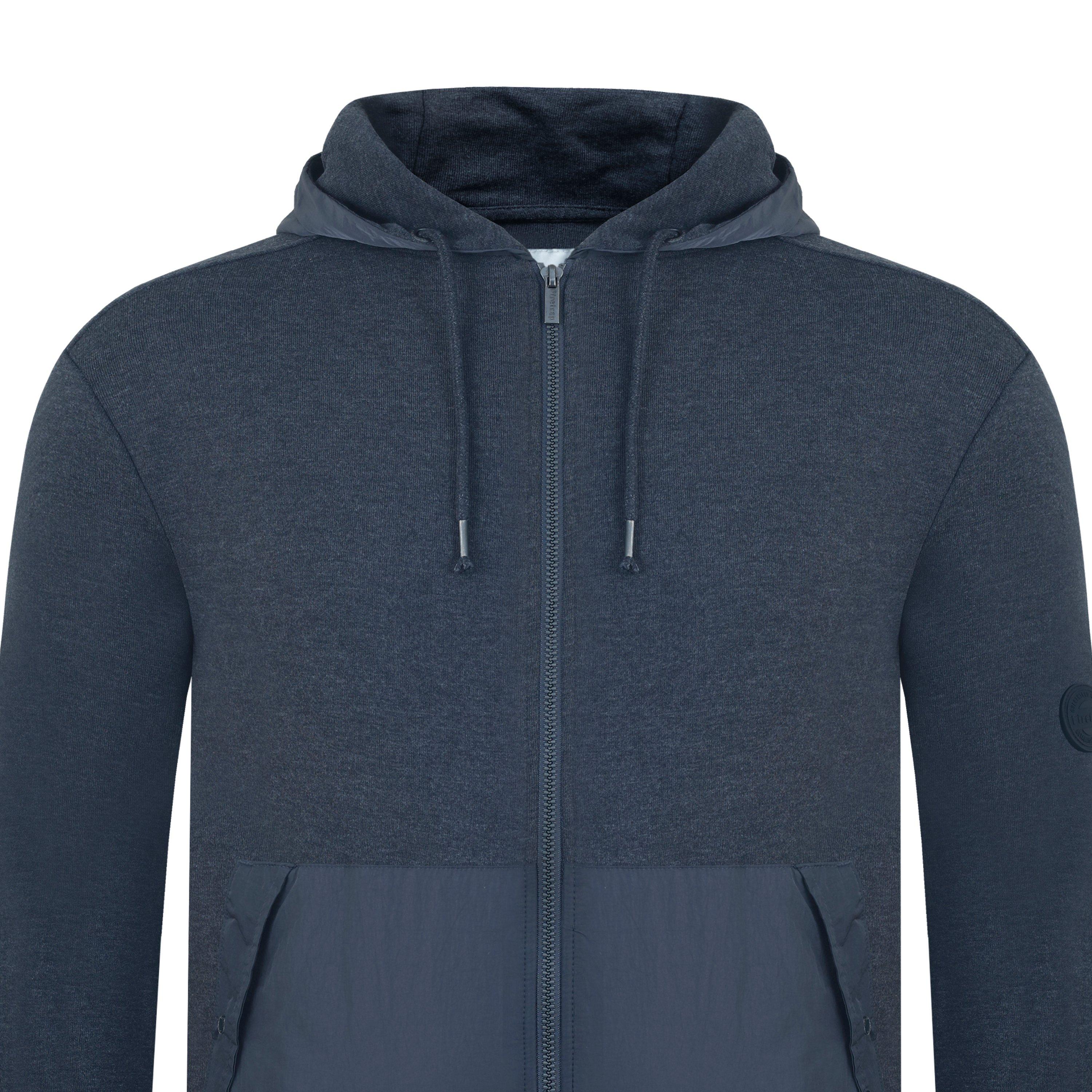 Charcoal Marl - Firetrap - Men's Hybrid Full-Zip Hoodie - 4
