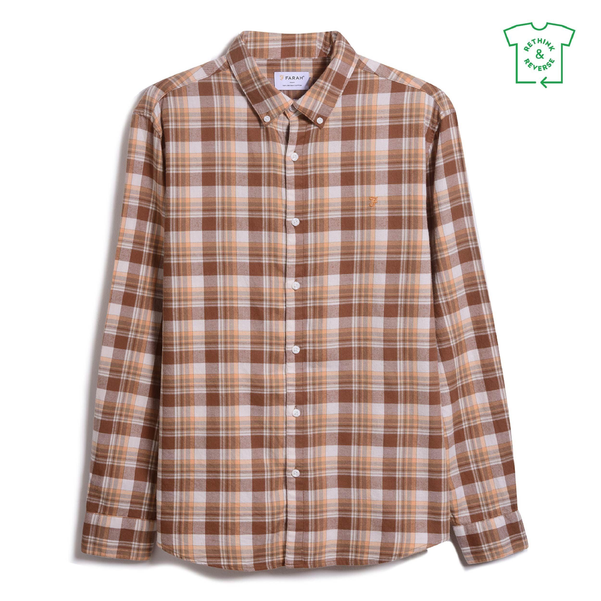 Creme - Farah - Men's Leroy Long-Sleeve Plain Shirt - 1