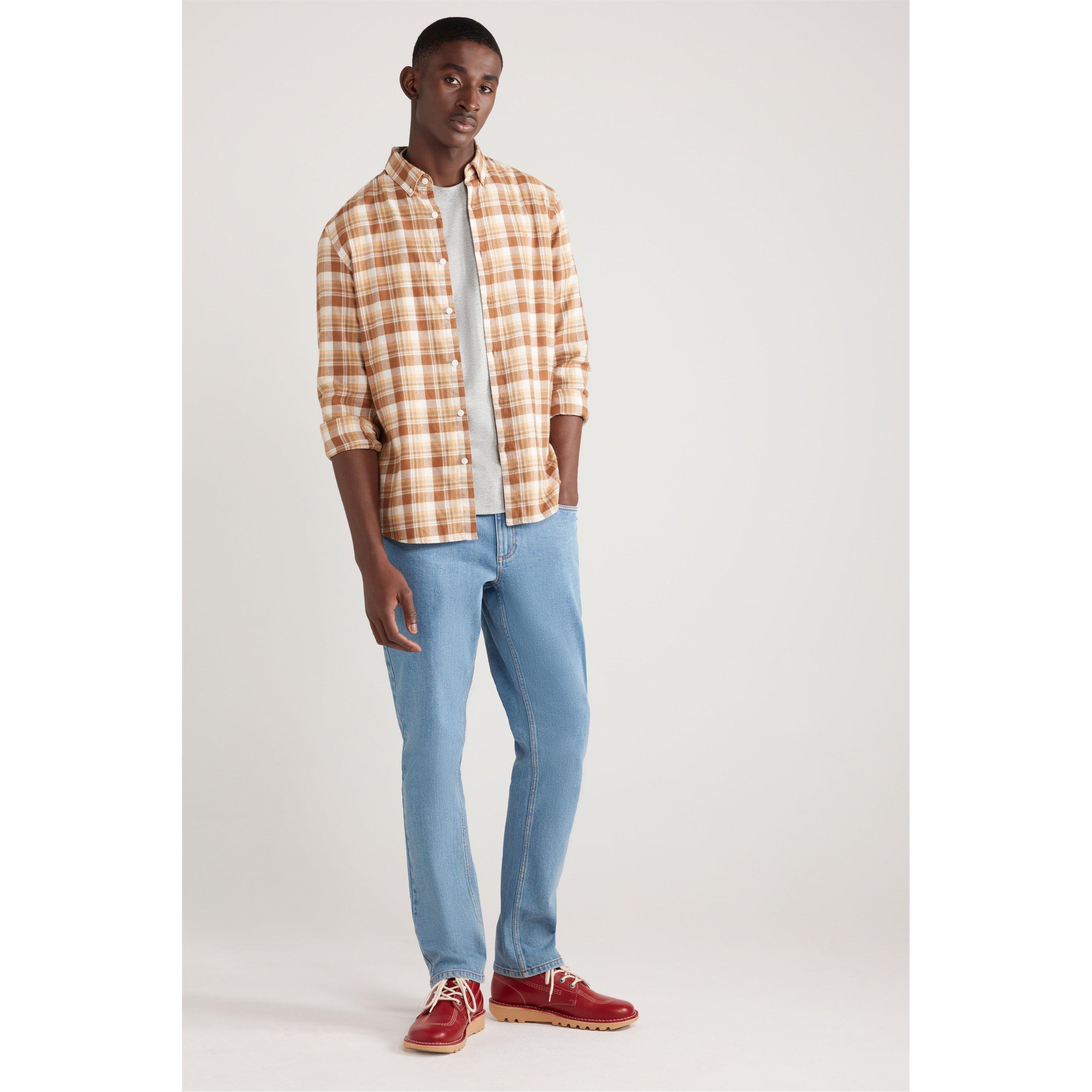 Creme - Farah - Men's Leroy Long-Sleeve Plain Shirt - 2