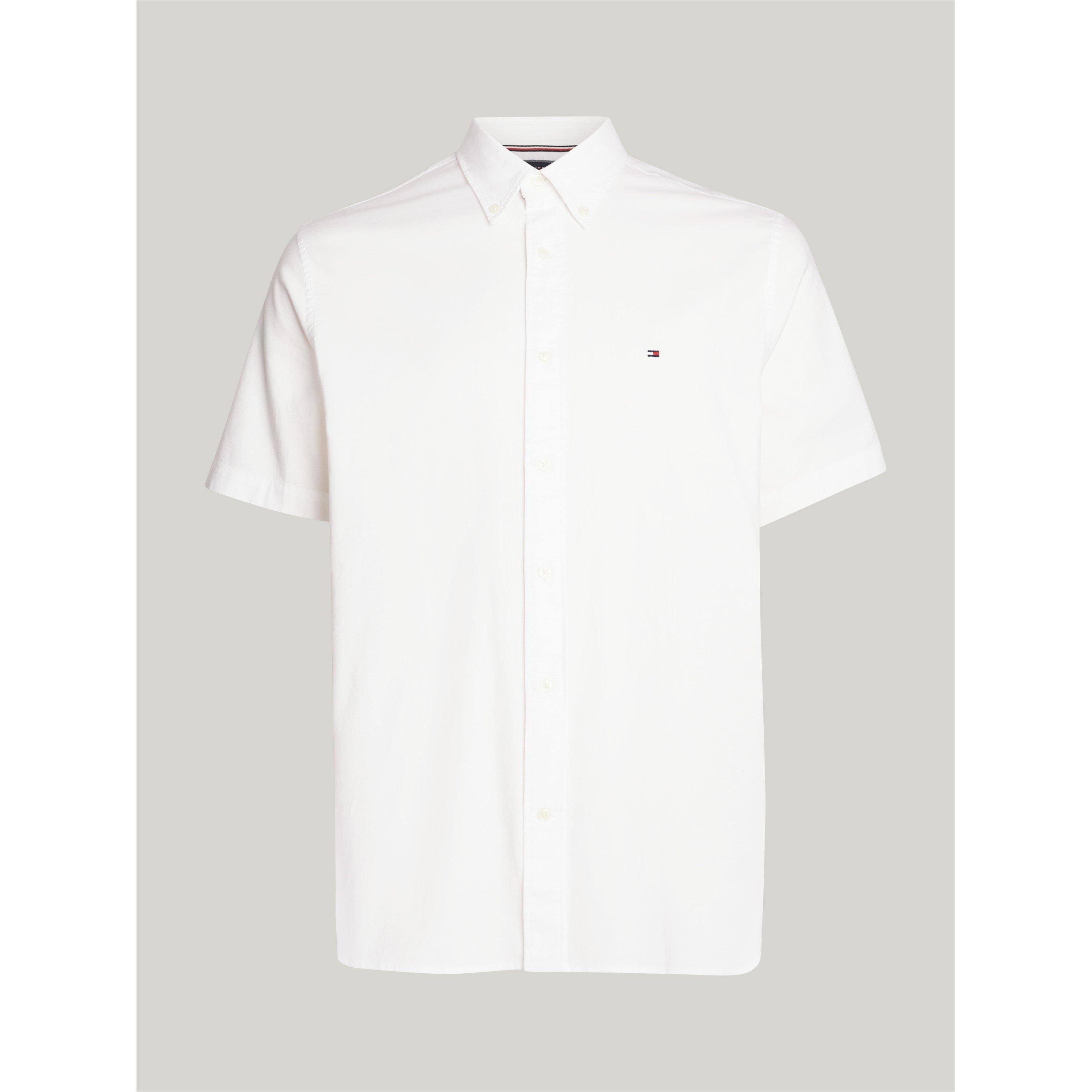White YBR - Tommy Hilfiger - Men's FLEX Short-Sleeve Oxford Shirt - 5
