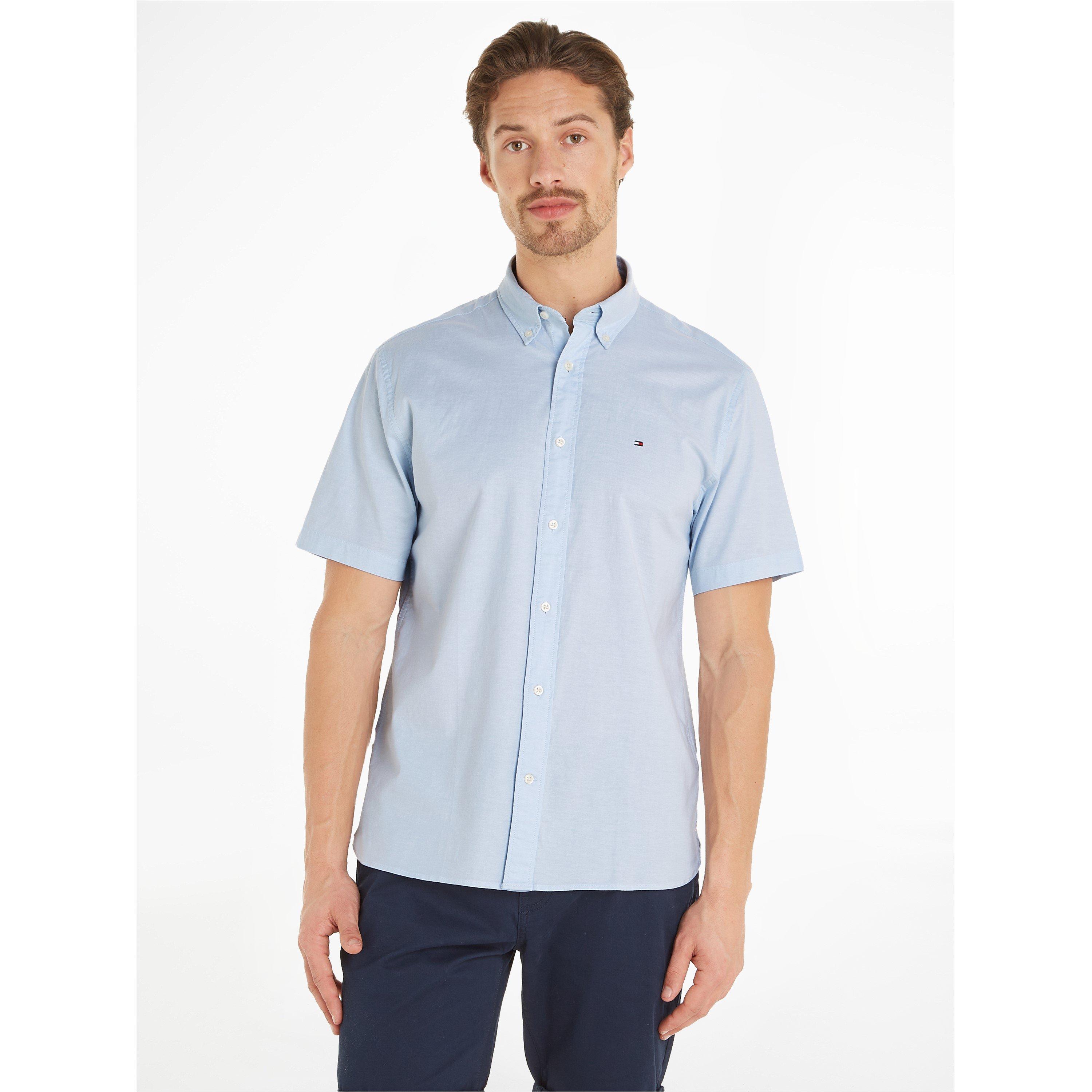 Blue 0GZ - Tommy Hilfiger - Men's FLEX Short-Sleeve Oxford Shirt - 3