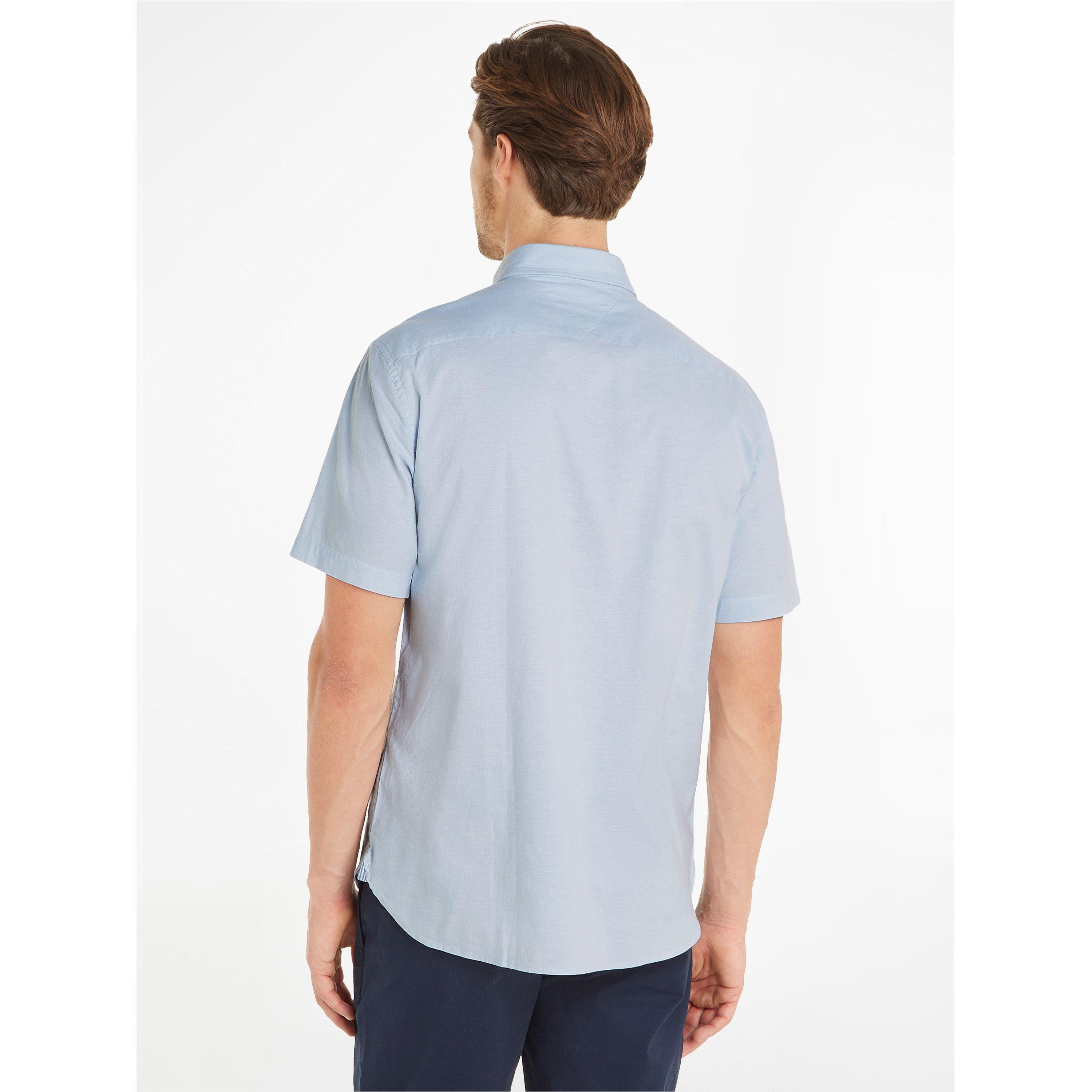 Blue 0GZ - Tommy Hilfiger - Men's FLEX Short-Sleeve Oxford Shirt - 4