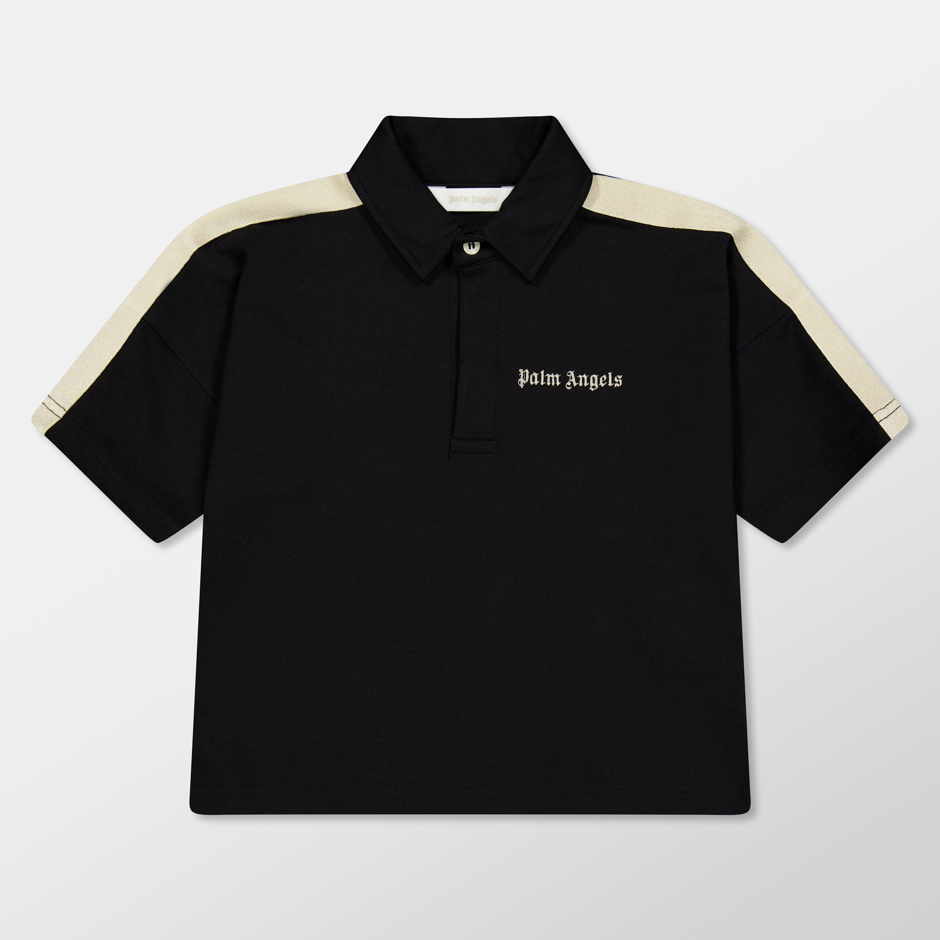 Black 1003 - Palm Angels - Kids' Short Sleeve Polo Shirt - 1