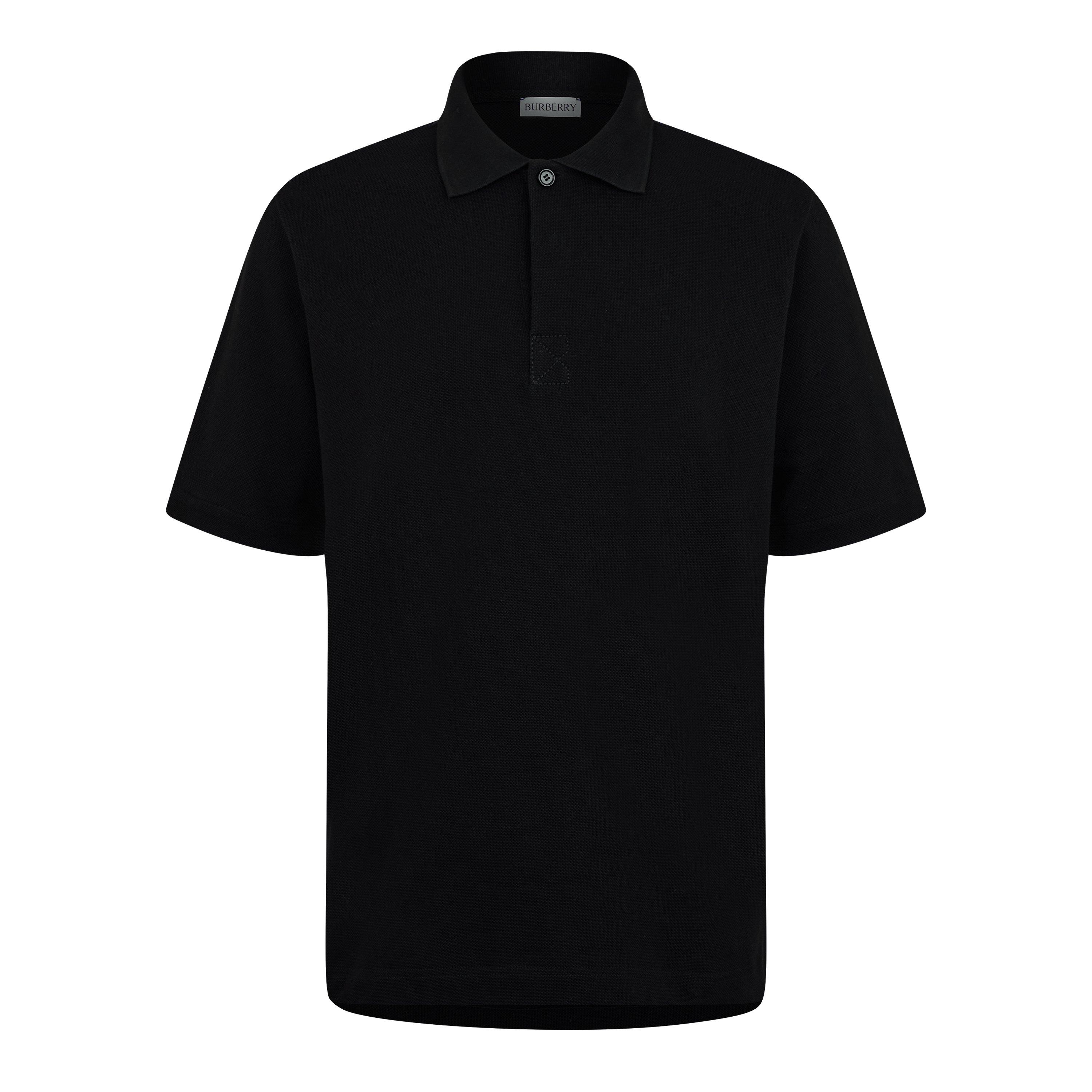 Black - Burberry - Cotton Polo Shirt - 5