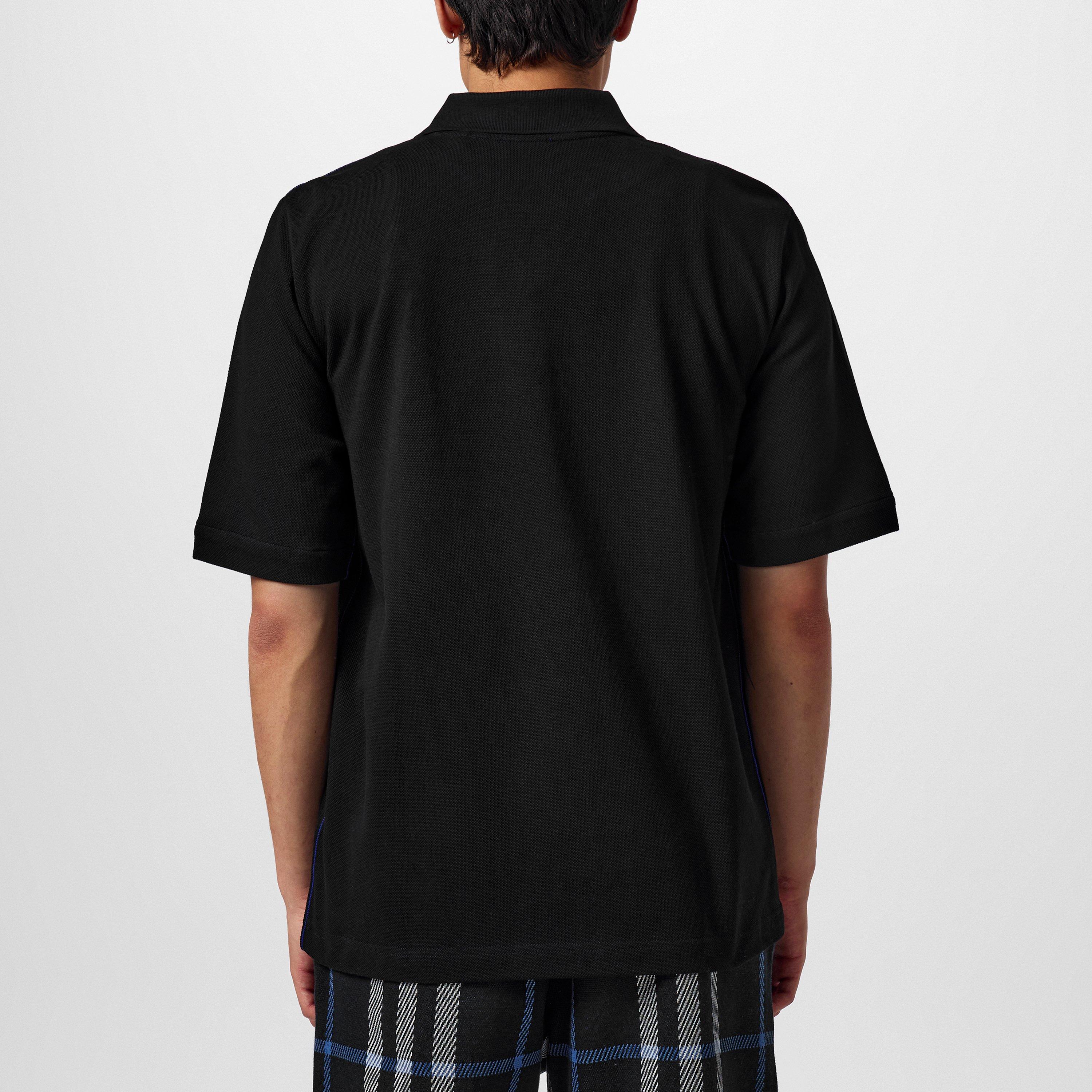 Black - Burberry - Cotton Polo Shirt - 3