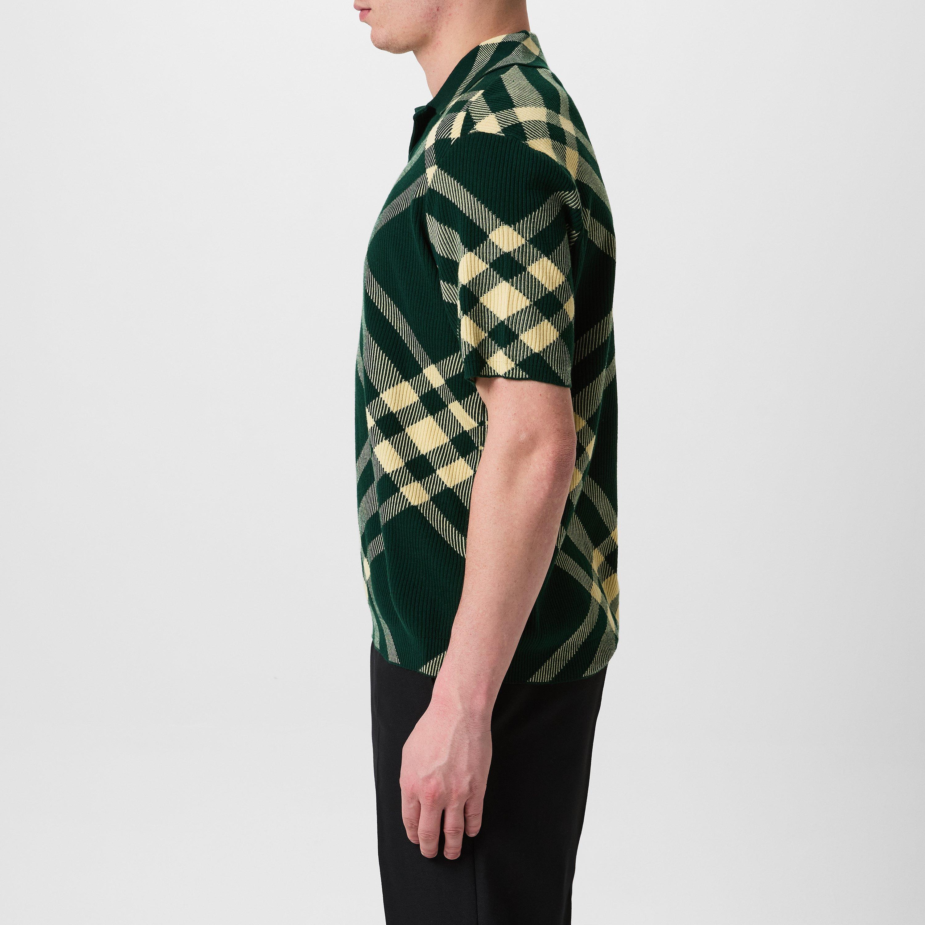 Daffodil - Burberry - Check Wool Blend Polo Shirt - 2