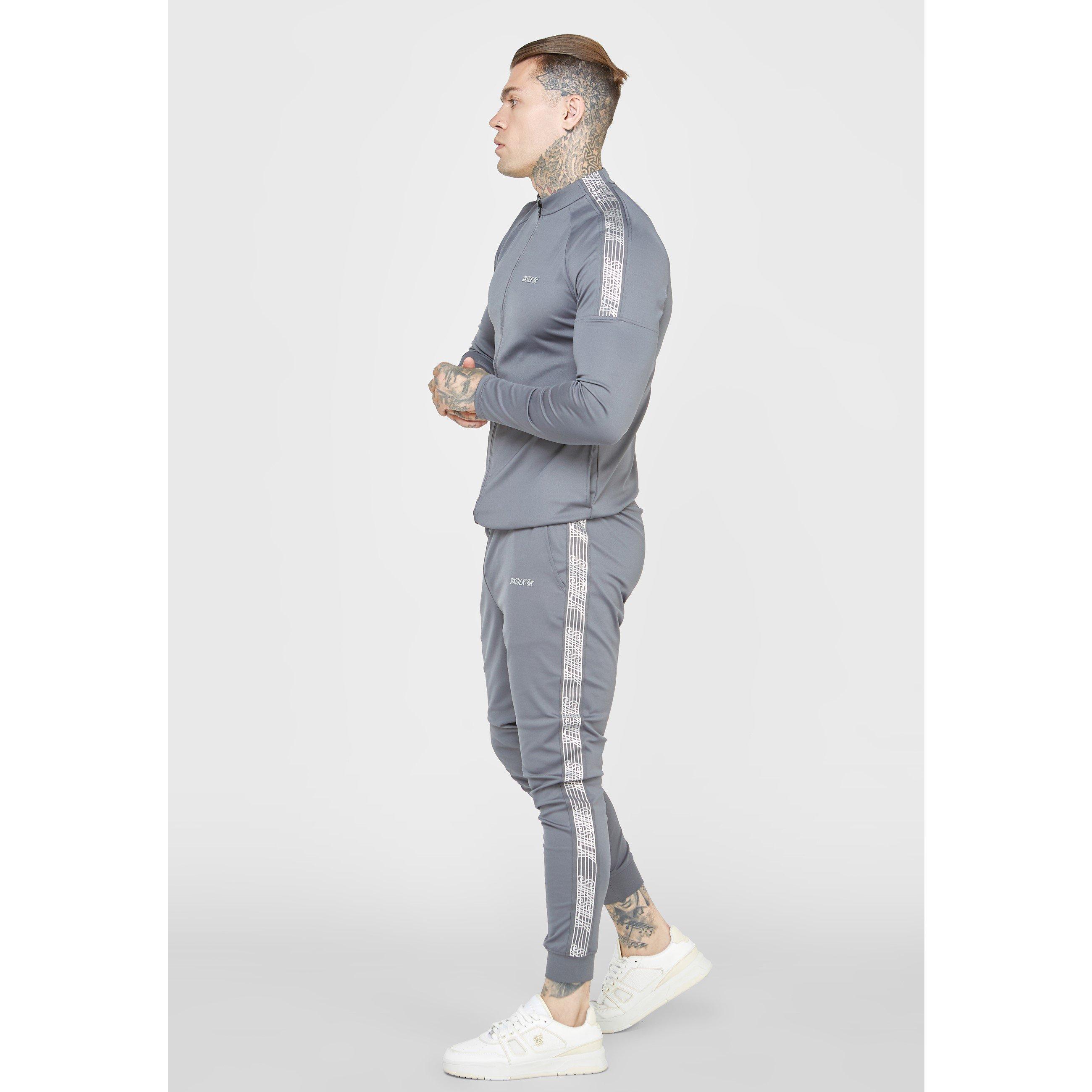 Grau - SikSilk - Zip Track Jacket Mens - 4