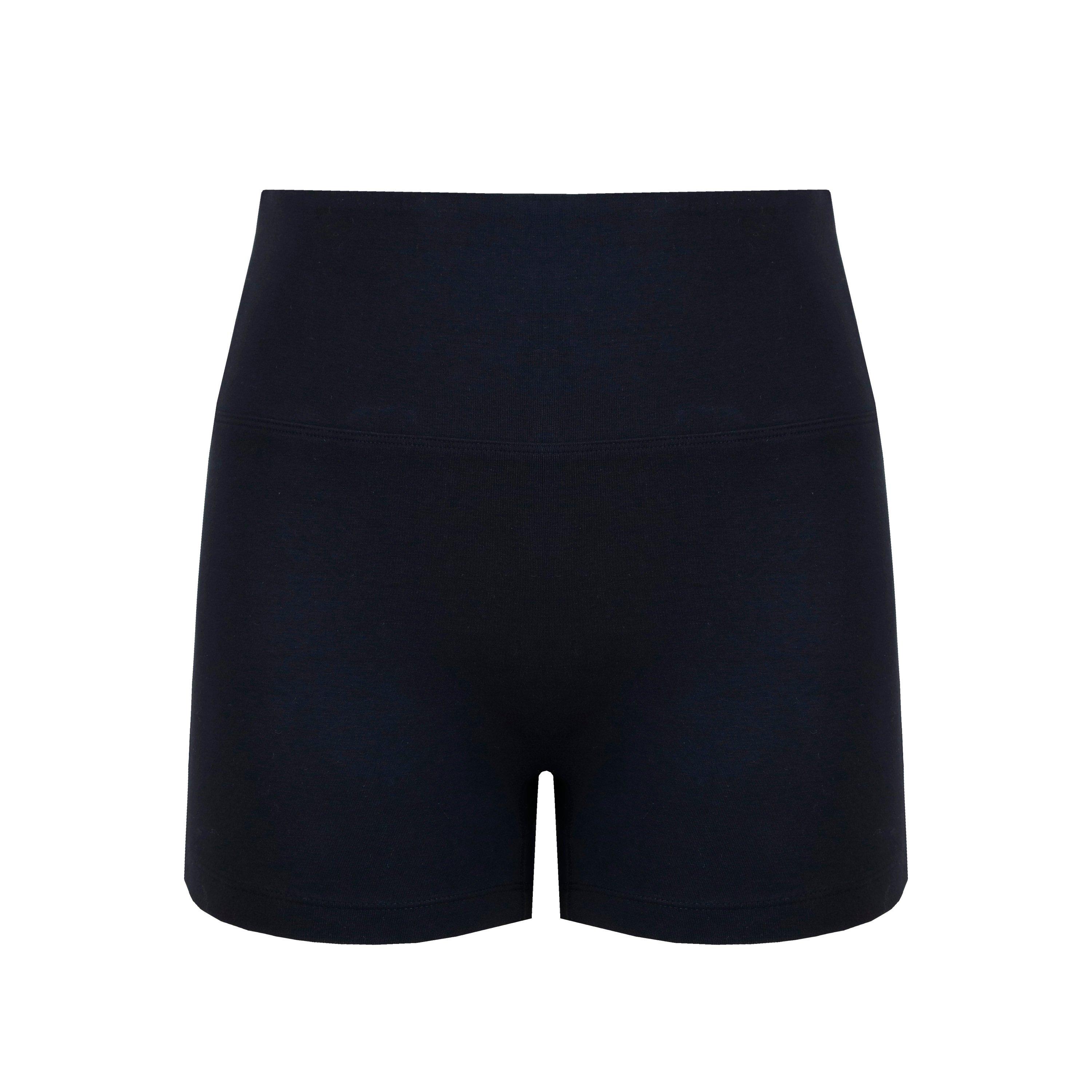 Schwarz - Miso - Women's High Waisted Cotton Fleece Jogger Shorts - 1