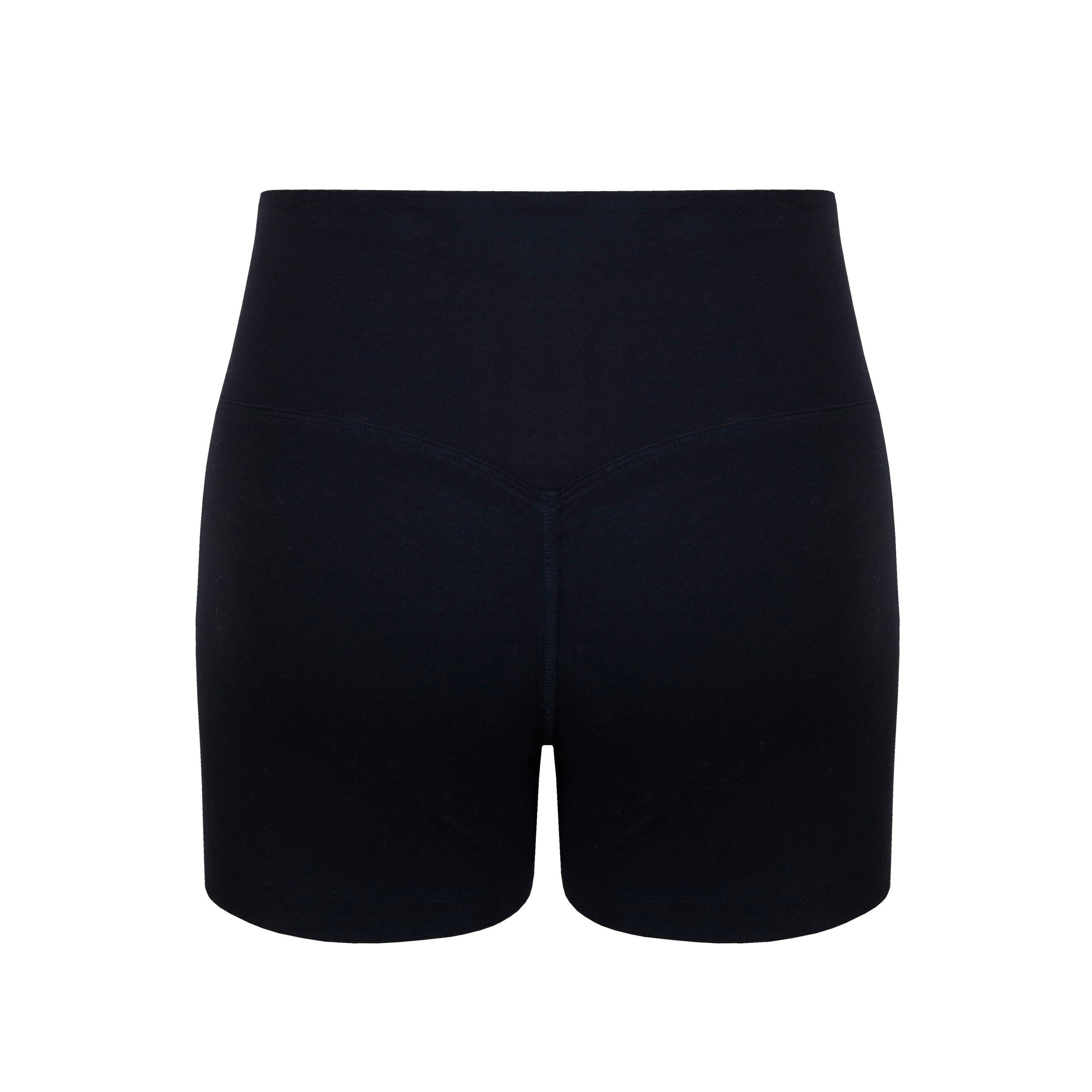 Schwarz - Miso - Women's High Waisted Cotton Fleece Jogger Shorts - 2