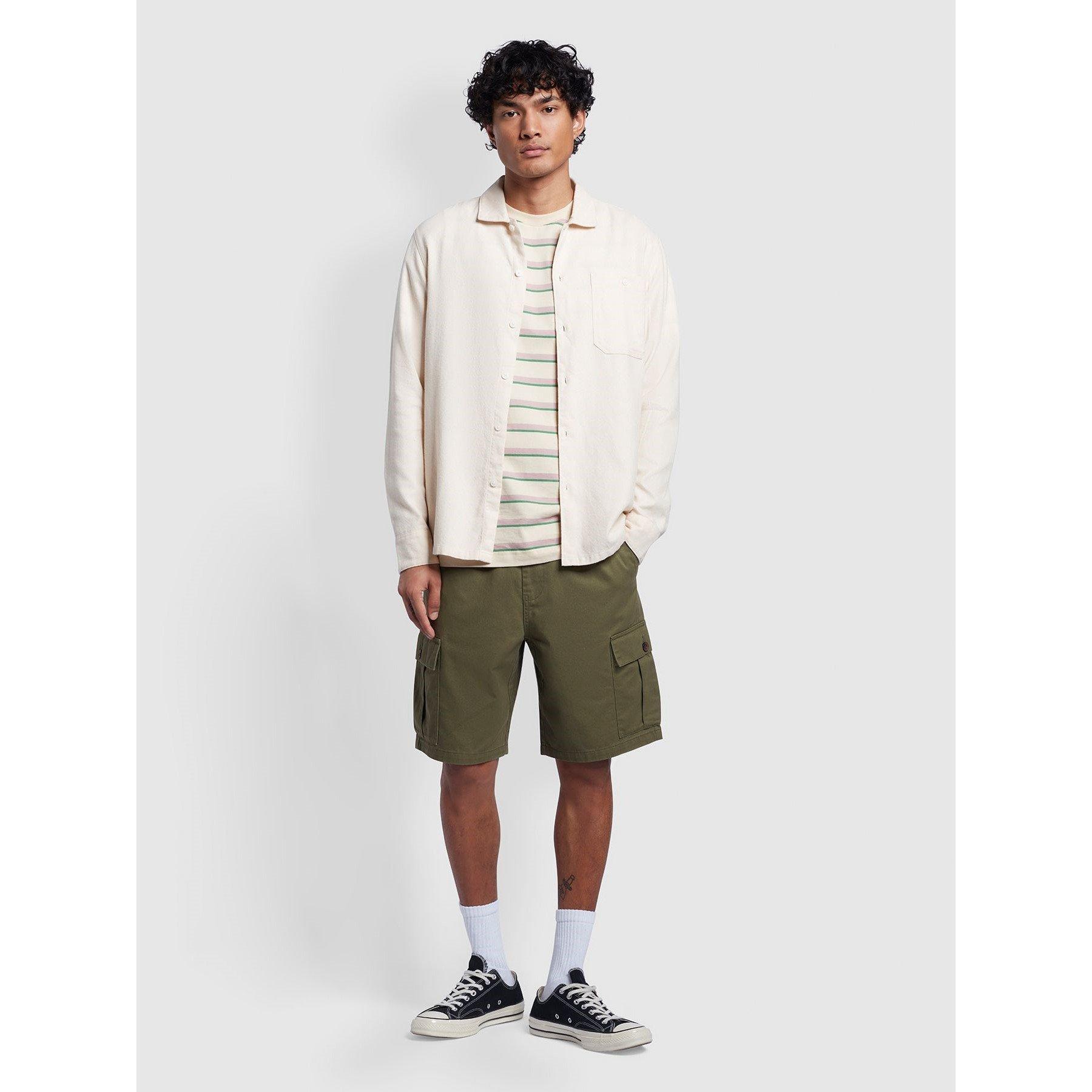 Creme - Farah - Men's Campbell Long-Sleeve Oxford Shirt - 4